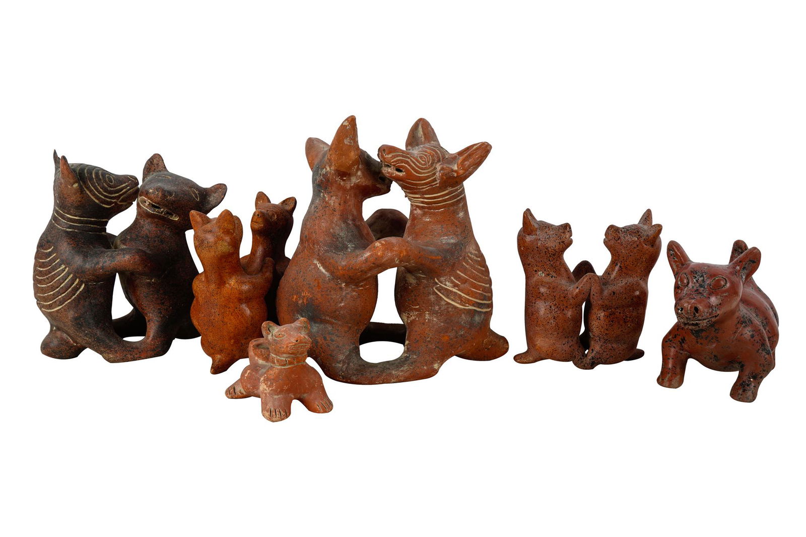 COLLECTION OF SIX PRE-COLOMBIAN STYLE POTTERY FIGURES (1 of 15)