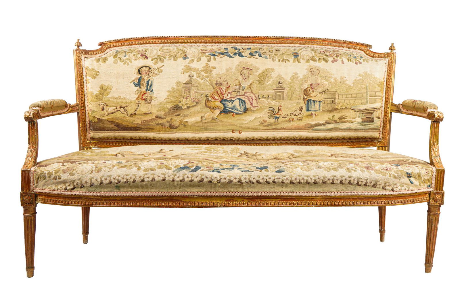 LOUIS XVI STYLE GILT WOOD SETTEE (1 of 12)