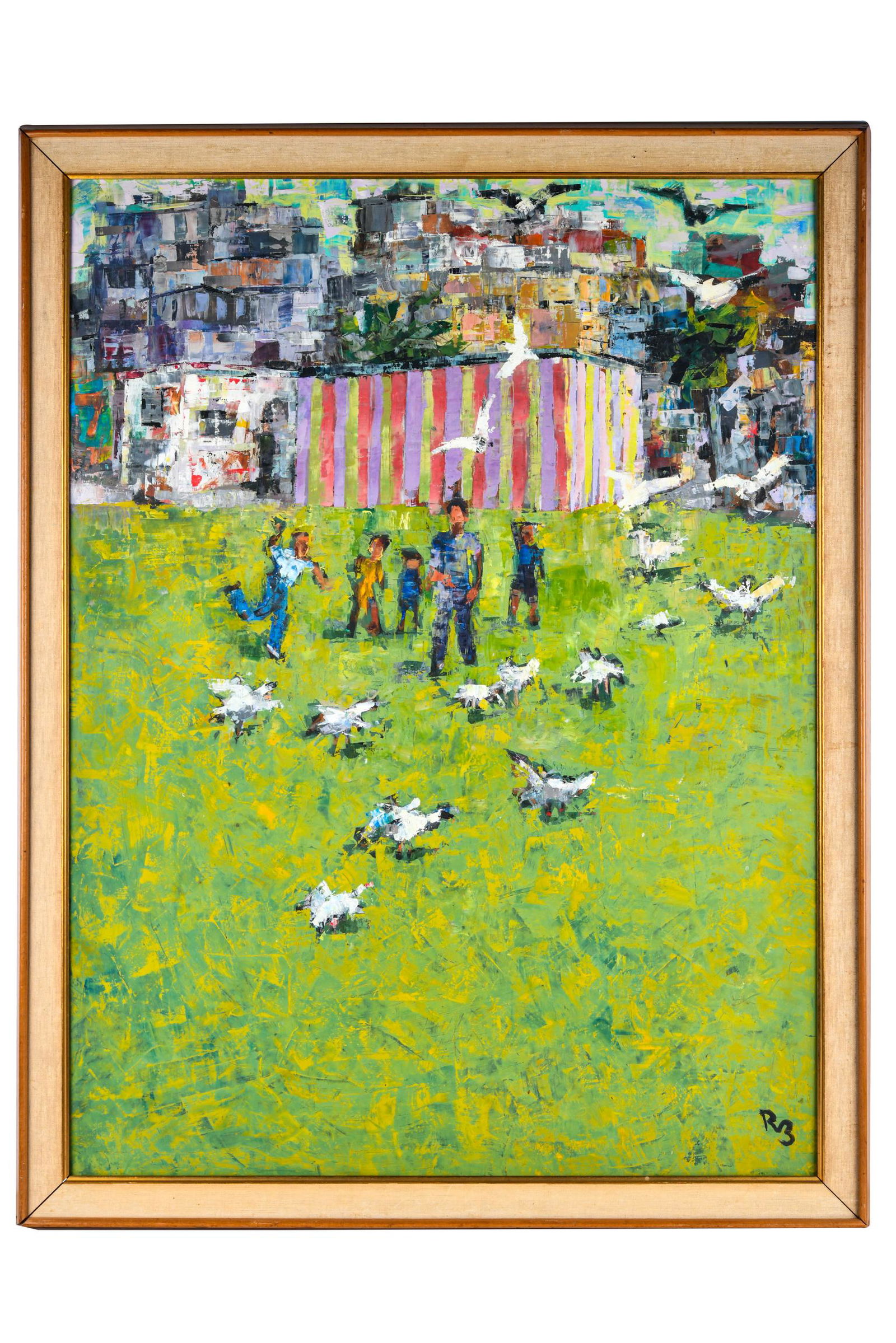 RON BLUMBERG (1908 - 2002): "BOYS FEEDING GULLS" (1 of 9)