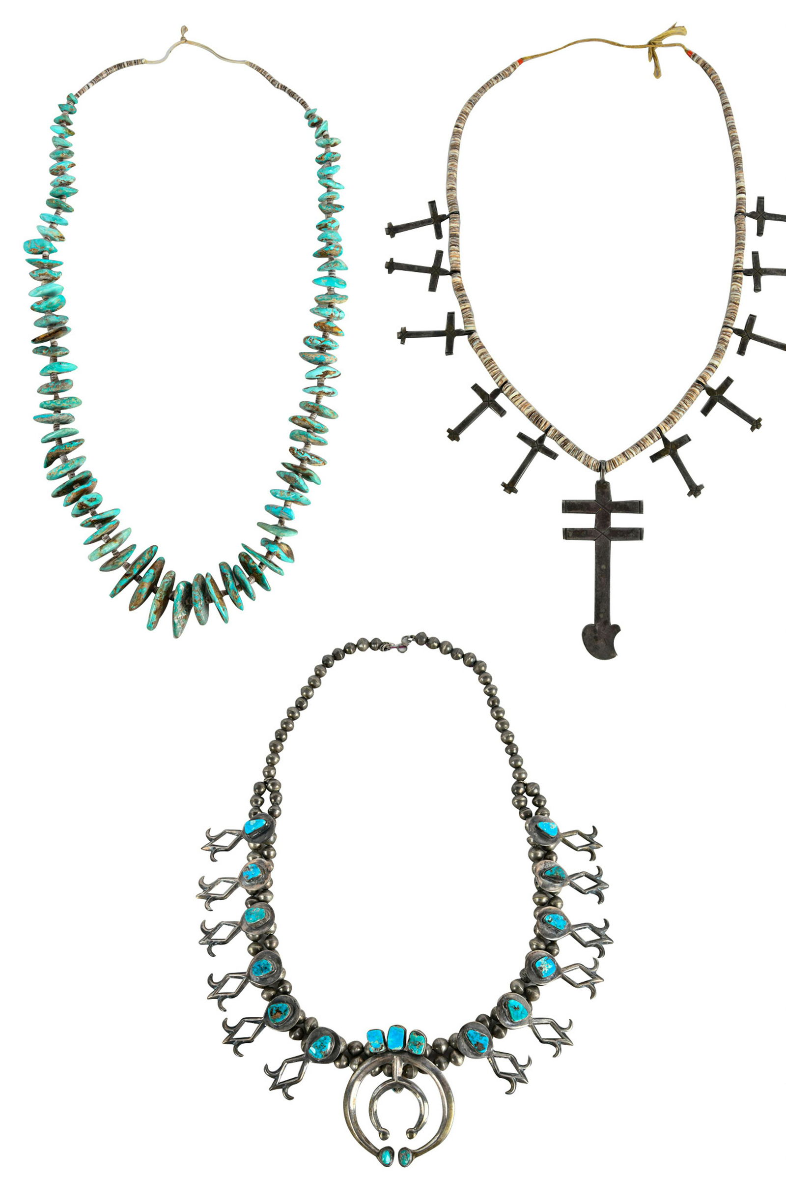 THREE SOUTHWEST NAVAJO STYLE NECKLACES (1 of 7)