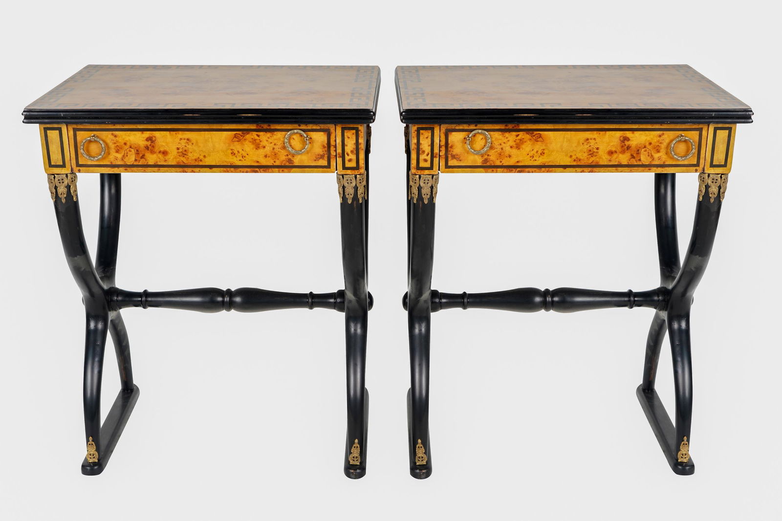 PAIR OF CHARLES X STYLE SIDE TABLES (1 of 8)