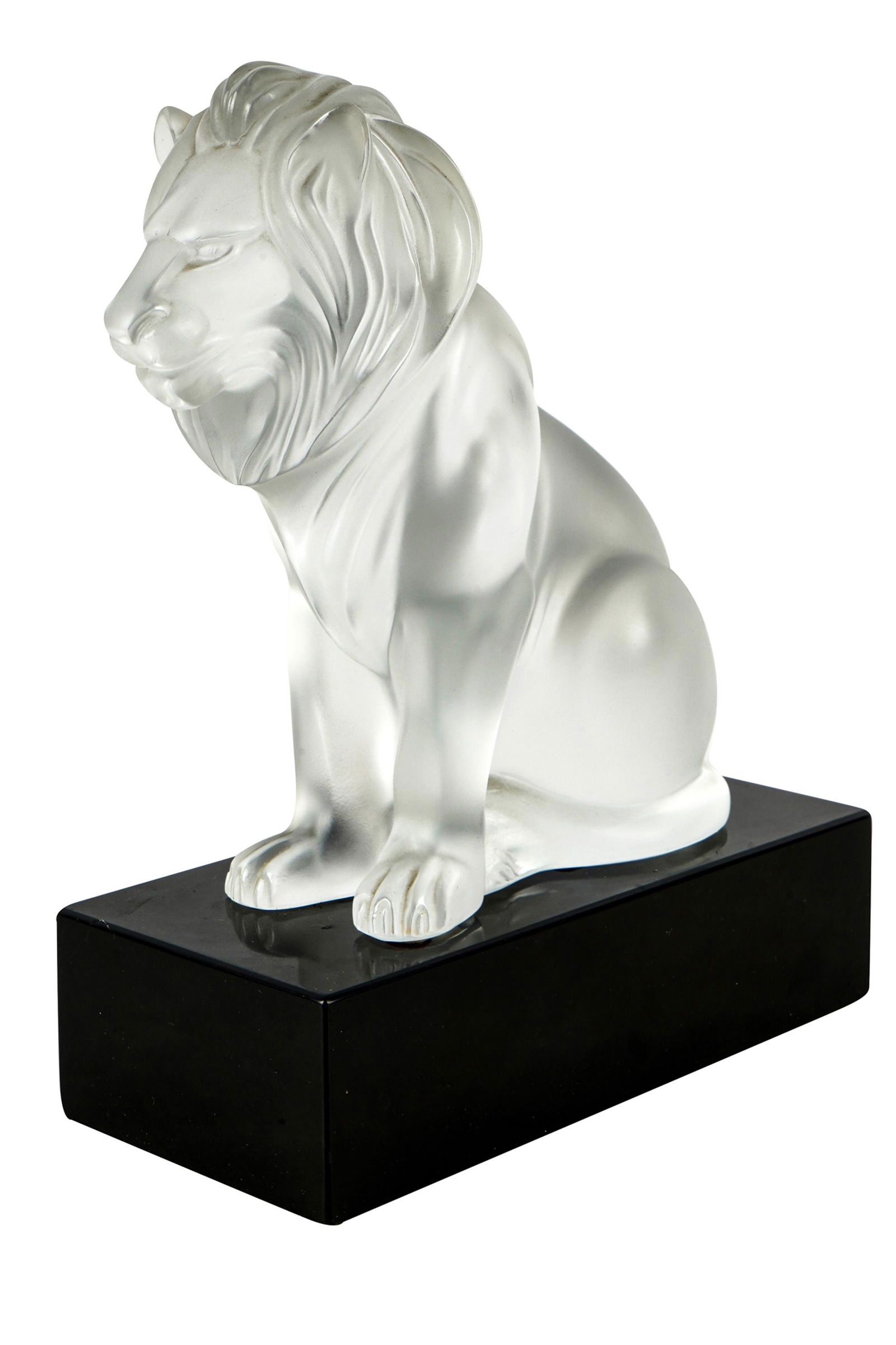 LALIQUE FROSTED GLASS LION FIGURE (1 of 7)