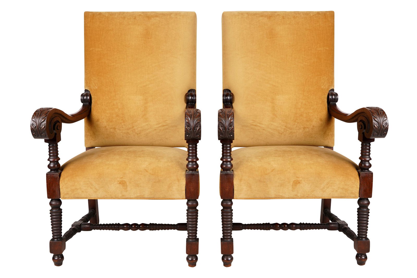 PAIR OF SPANISH BAROQUE-STYLE ARMCHAIRS (1 of 9)