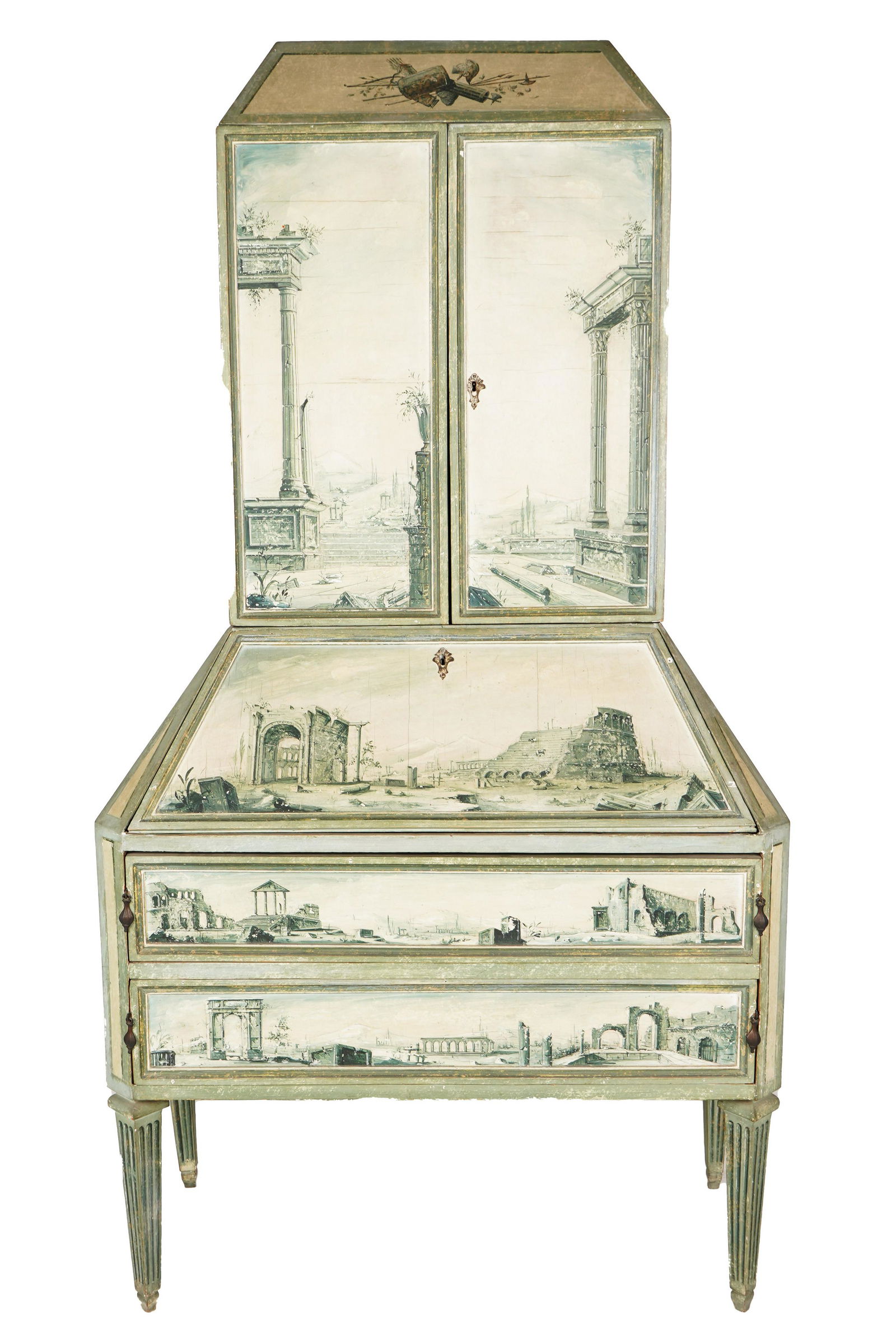 NEOCLASSIC STYLE PAINTED SECRETARY CABINET (1 of 12)