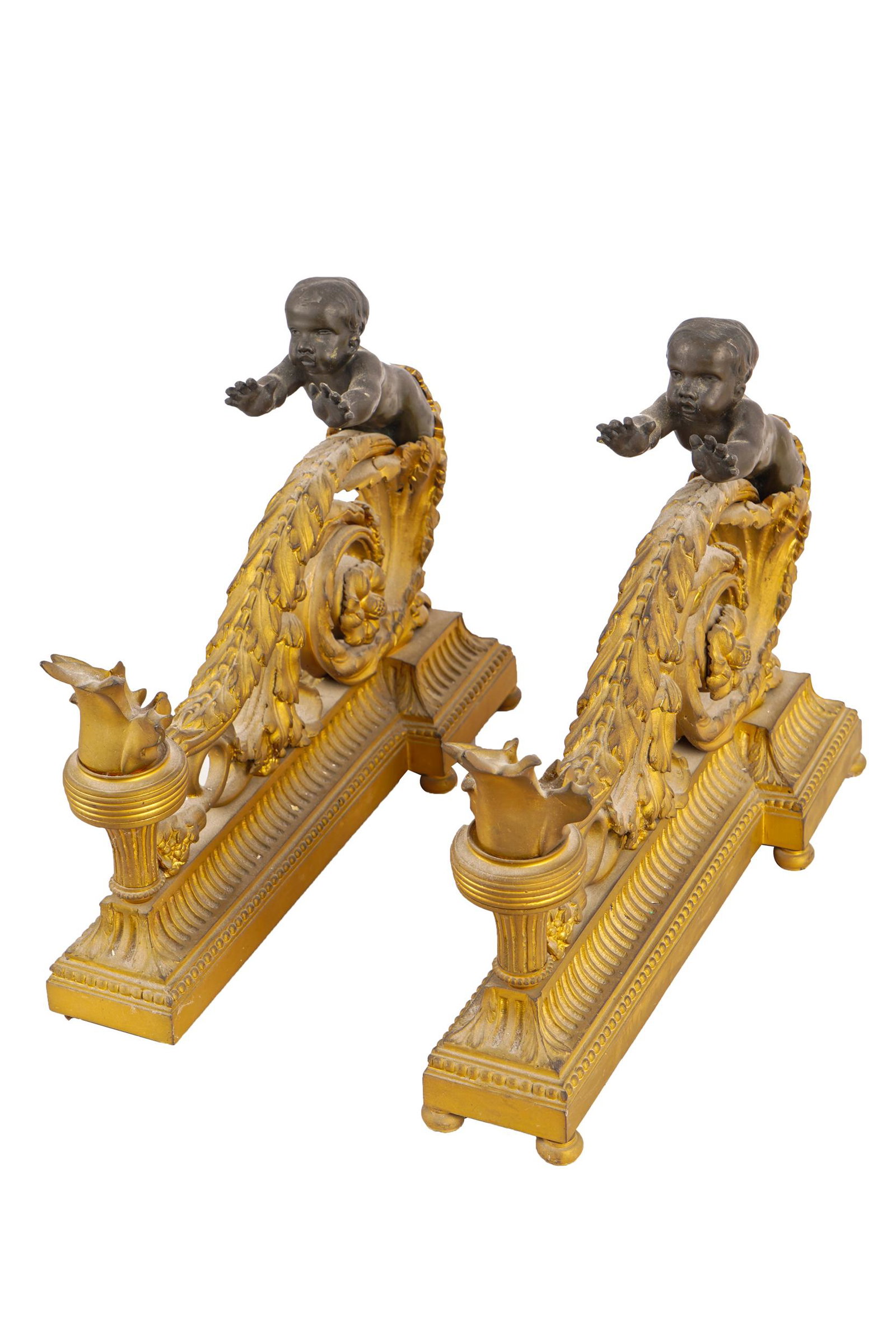 PAIR FRENCH FIGURAL CHENETS (1 of 9)