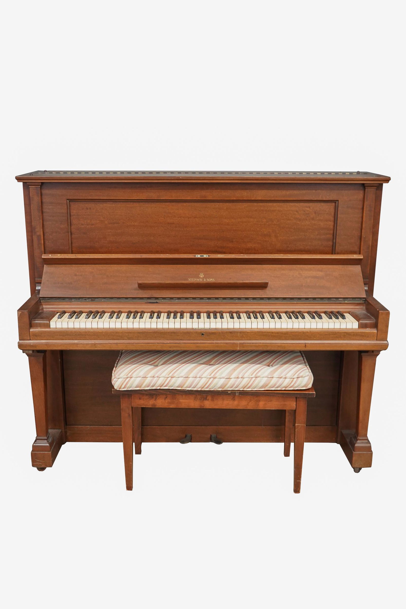 STEINWAY & SONS MAHOGANY UPRIGHT PIANO (1 of 6)