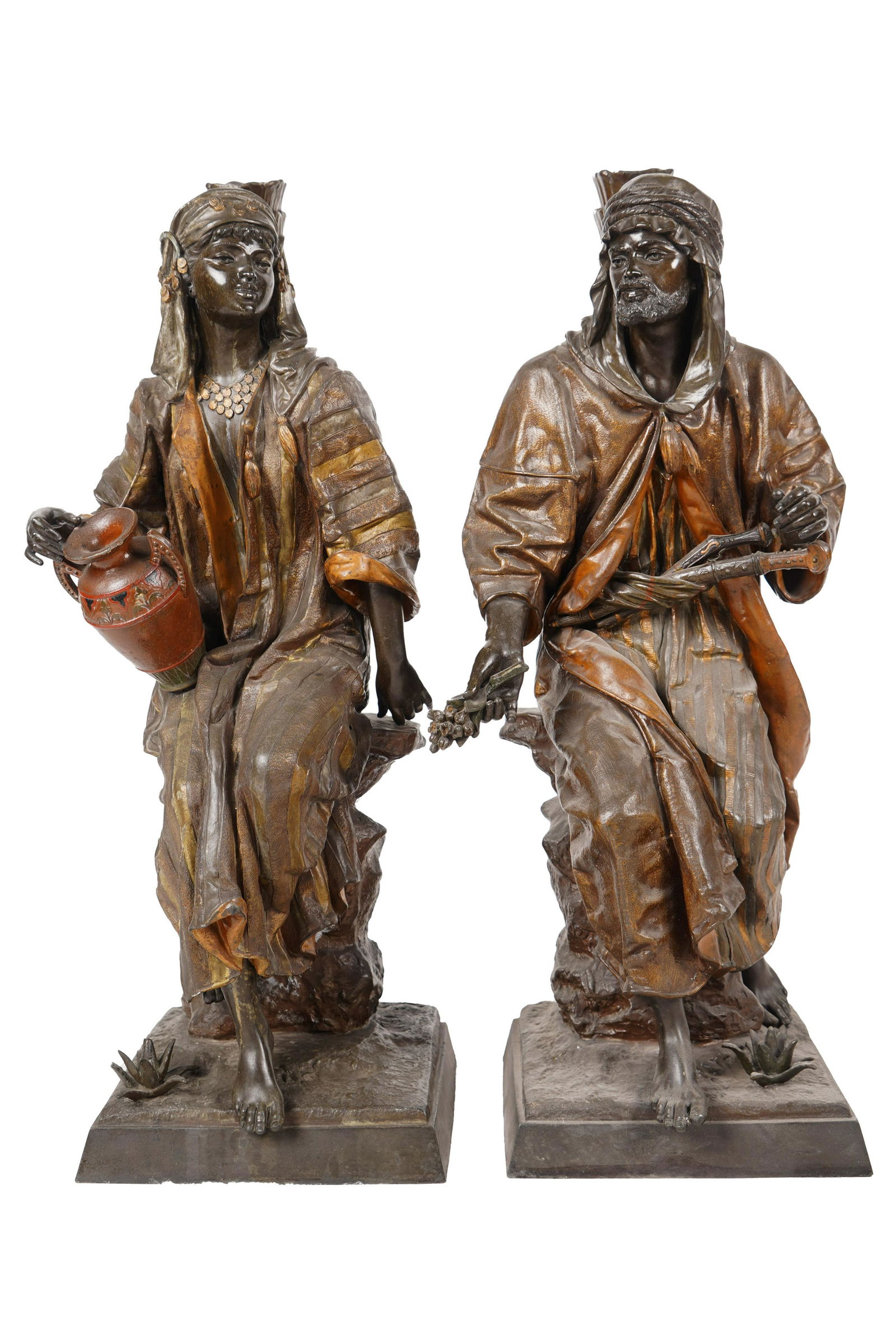 PAIR OF PATINATED METAL ORIENTALIST FIGURES (1 of 17)