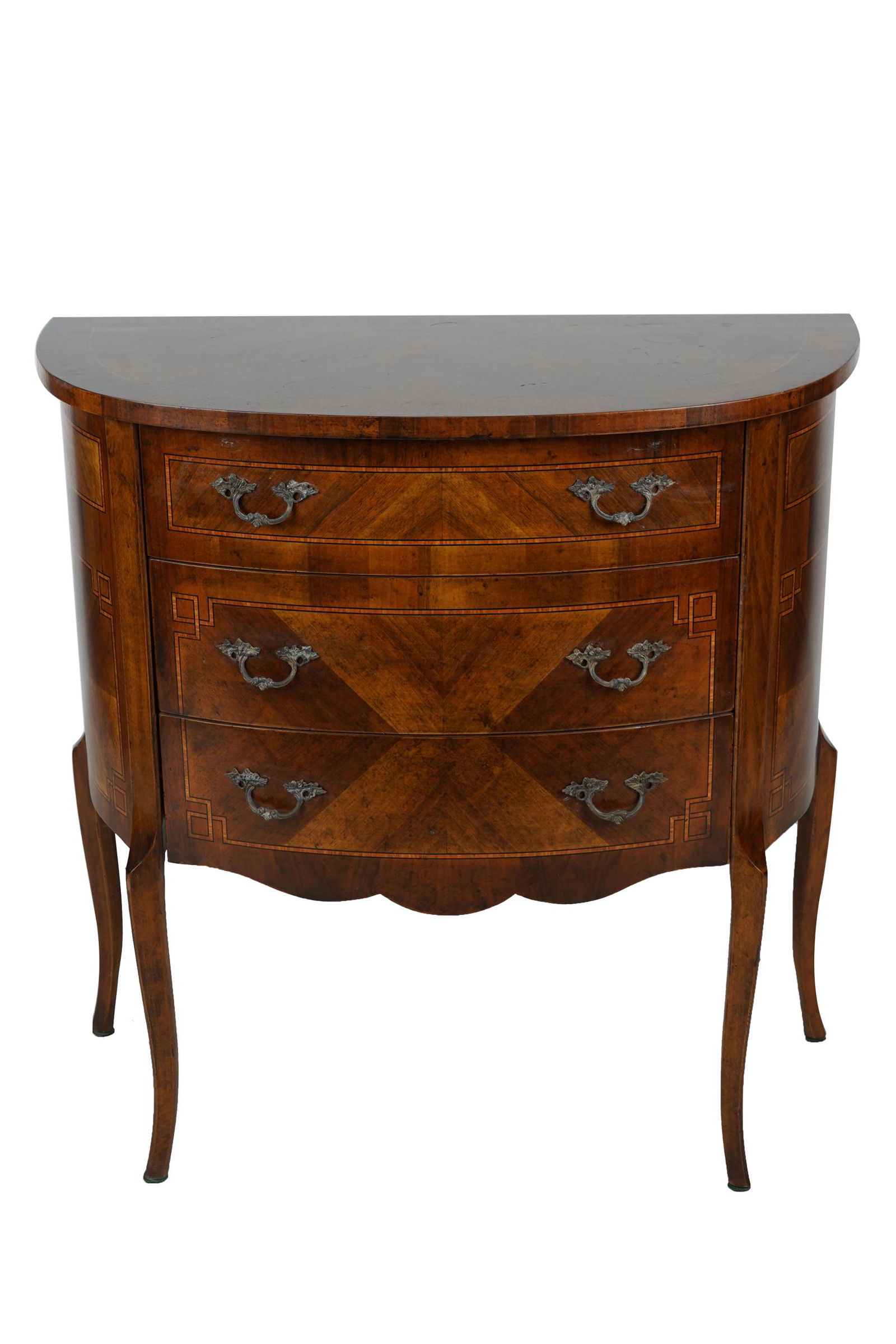 MAHOGANY DEMILUNE COMMODE (1 of 6)