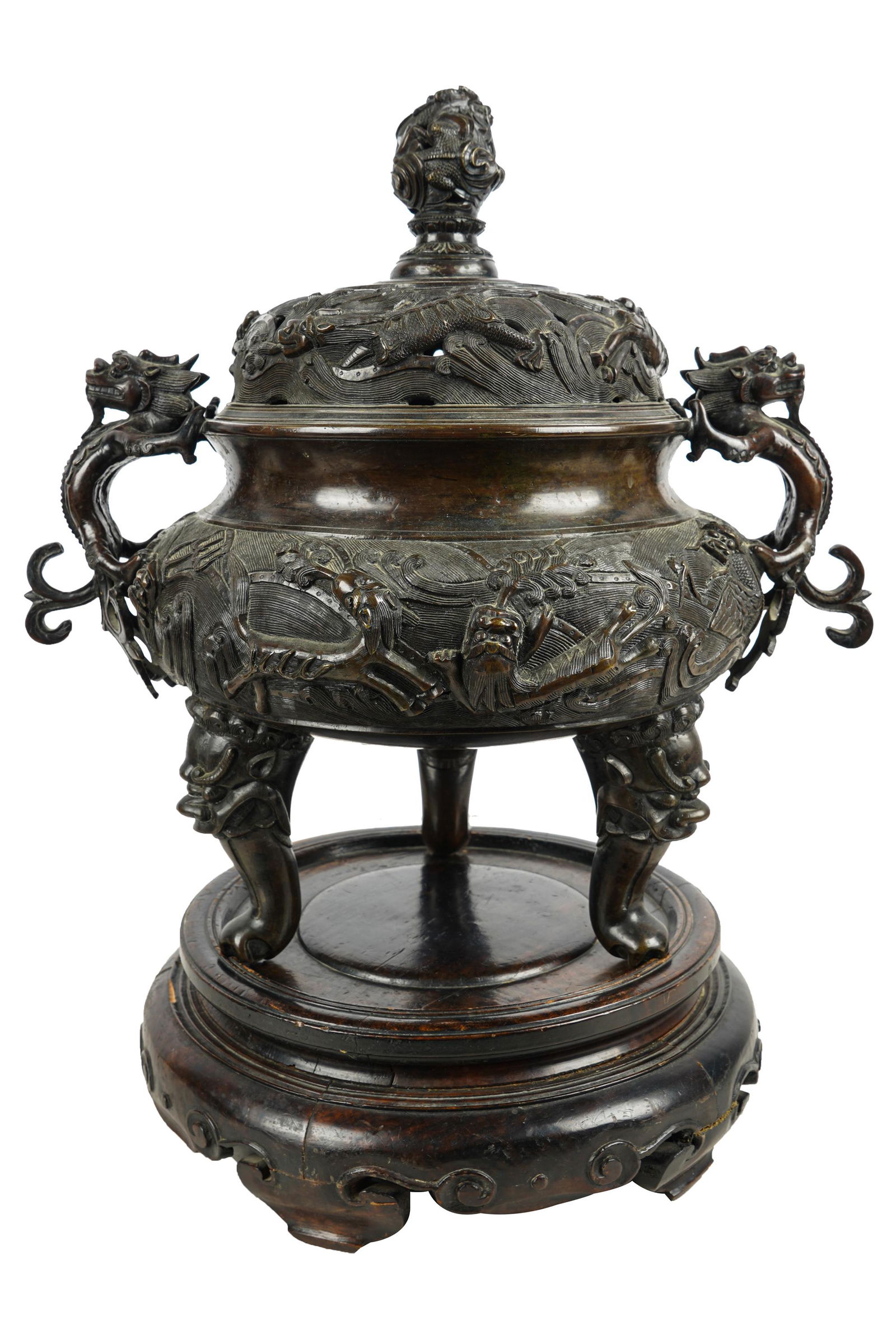 CHINESE BRONZE COVERED CENSER (1 of 14)