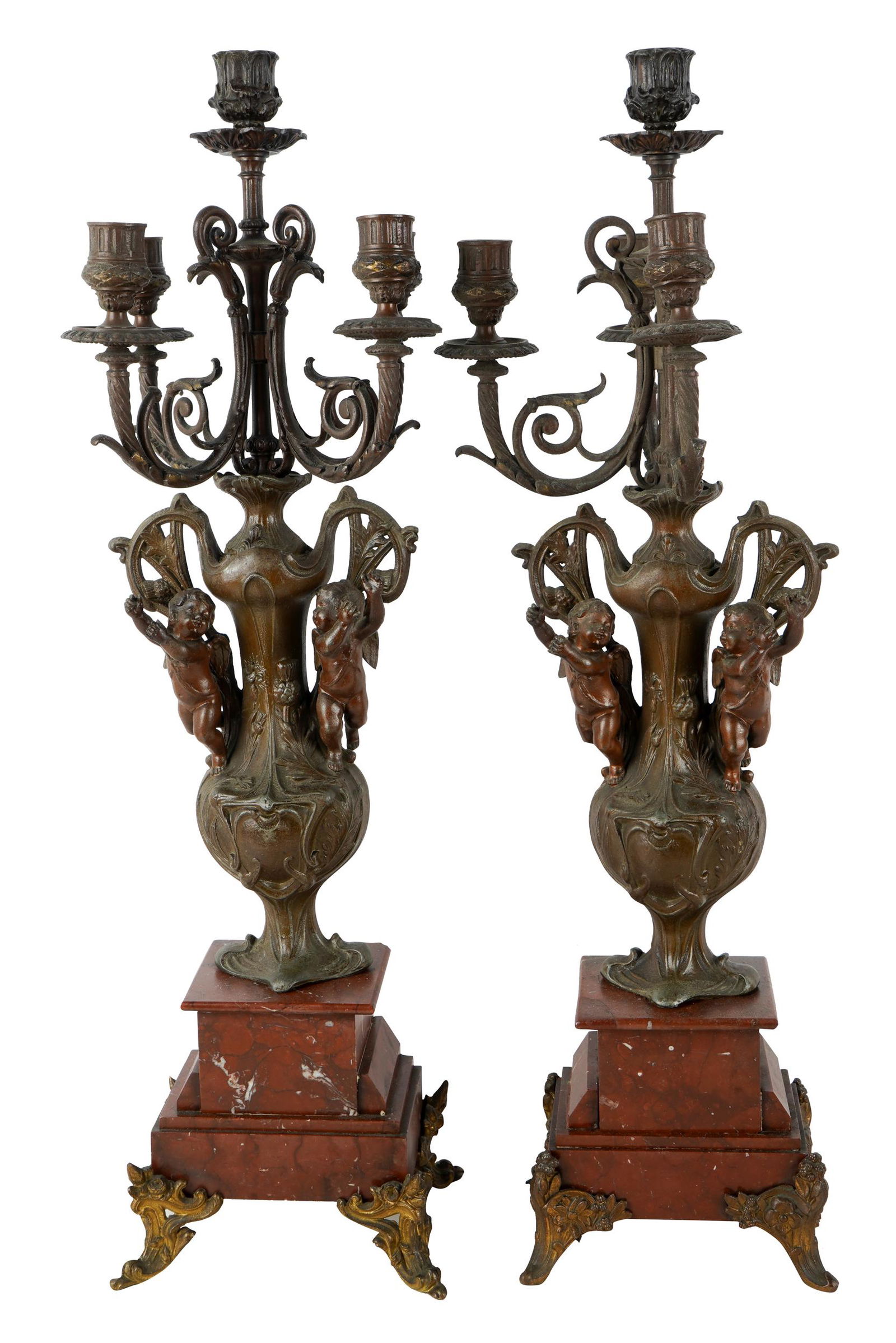 PAIR OF FIVE LIGHT CANDELABRA (1 of 14)