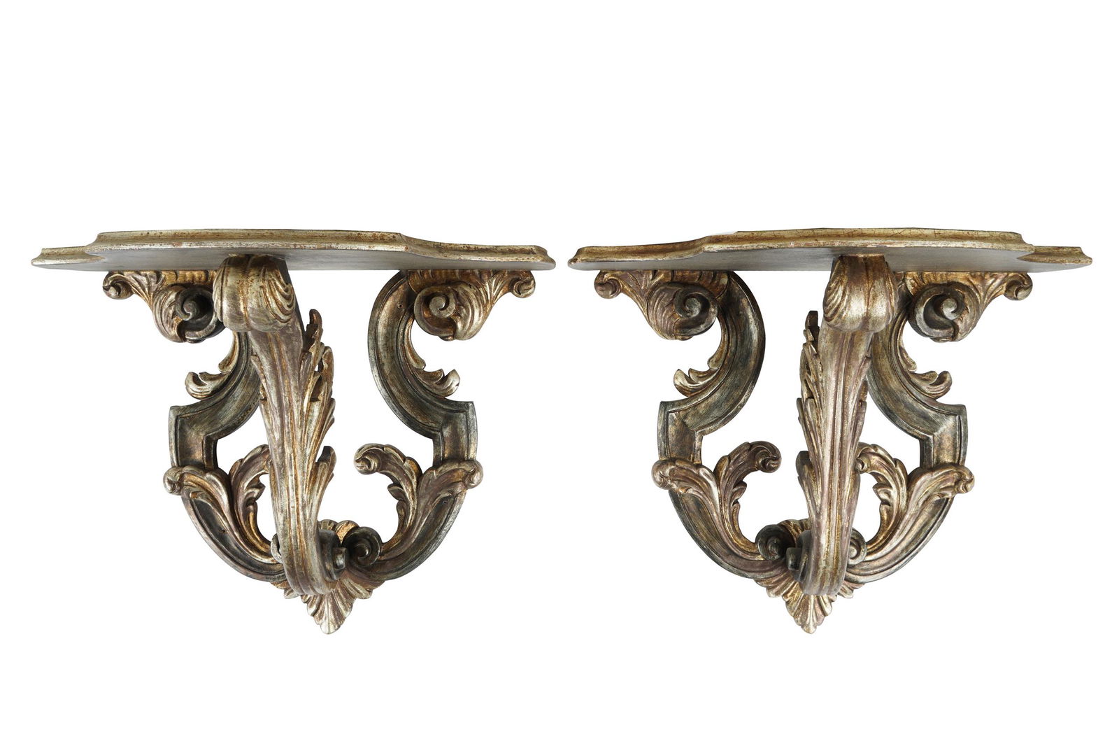 PAIR OF ITALIAN CARVED GILTWOOD BRACKETS (1 of 8)