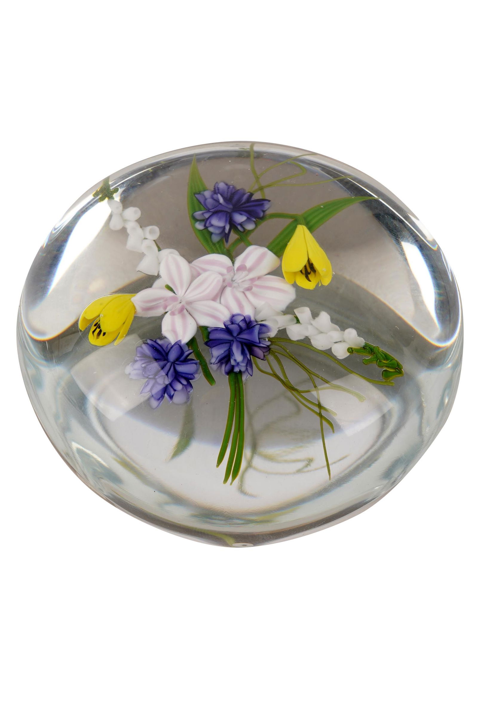 PAUL STANKARD GLASS FLOWER PAPERWEIGHT (1 of 7)