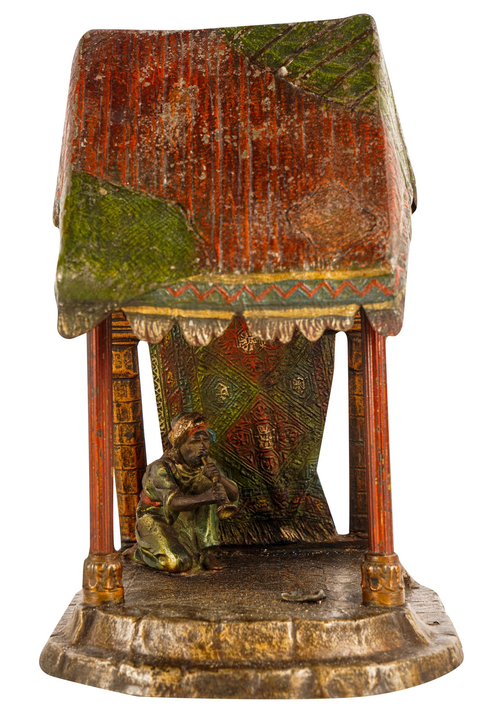 AUSTRIAN COLD-PAINTED METAL LAMP (1 of 8)