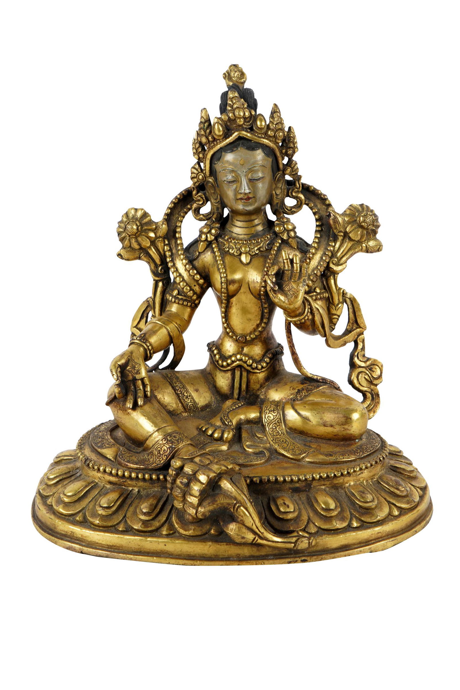 CHINESE GILDED BRONZE SEATED DIETY (1 of 7)