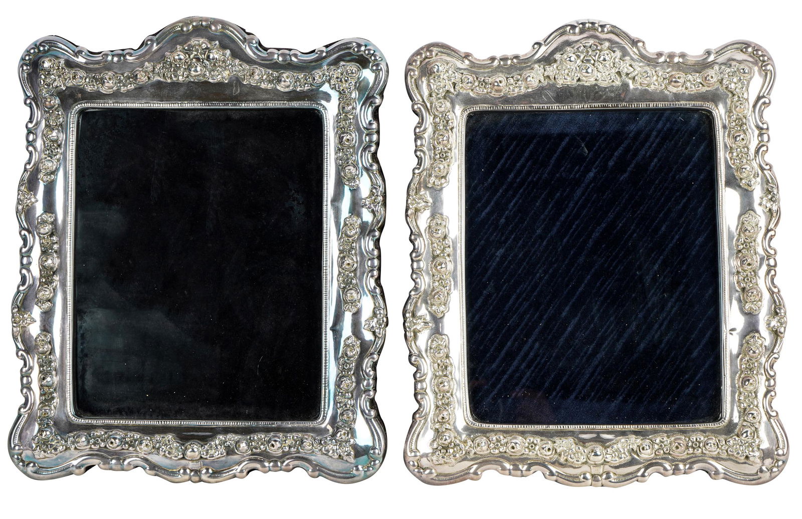 PAIR OF REPOUSSE STERLING PICTURE FRAMES (1 of 8)