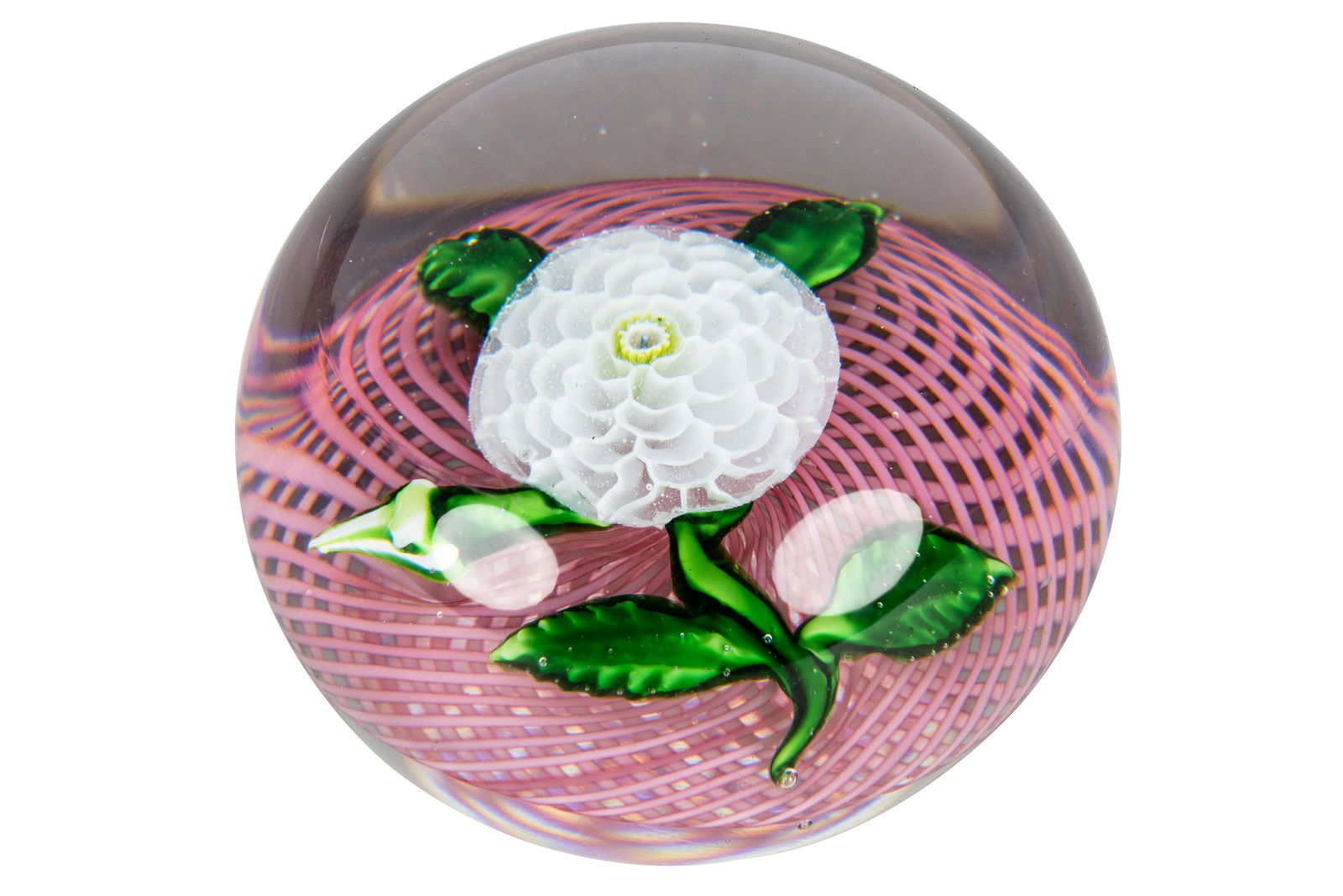 SAINT LOUIS WHITE POMPON PAPERWEIGHT (1 of 5)