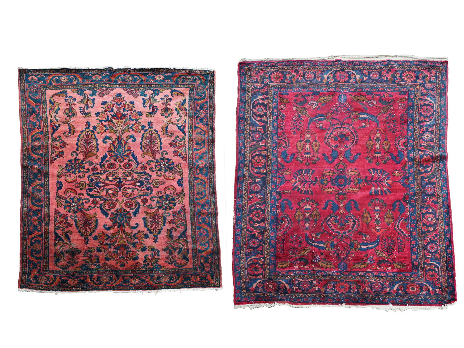 TWO RED & BLUE PERSIAN CARPETS (1 of 14)