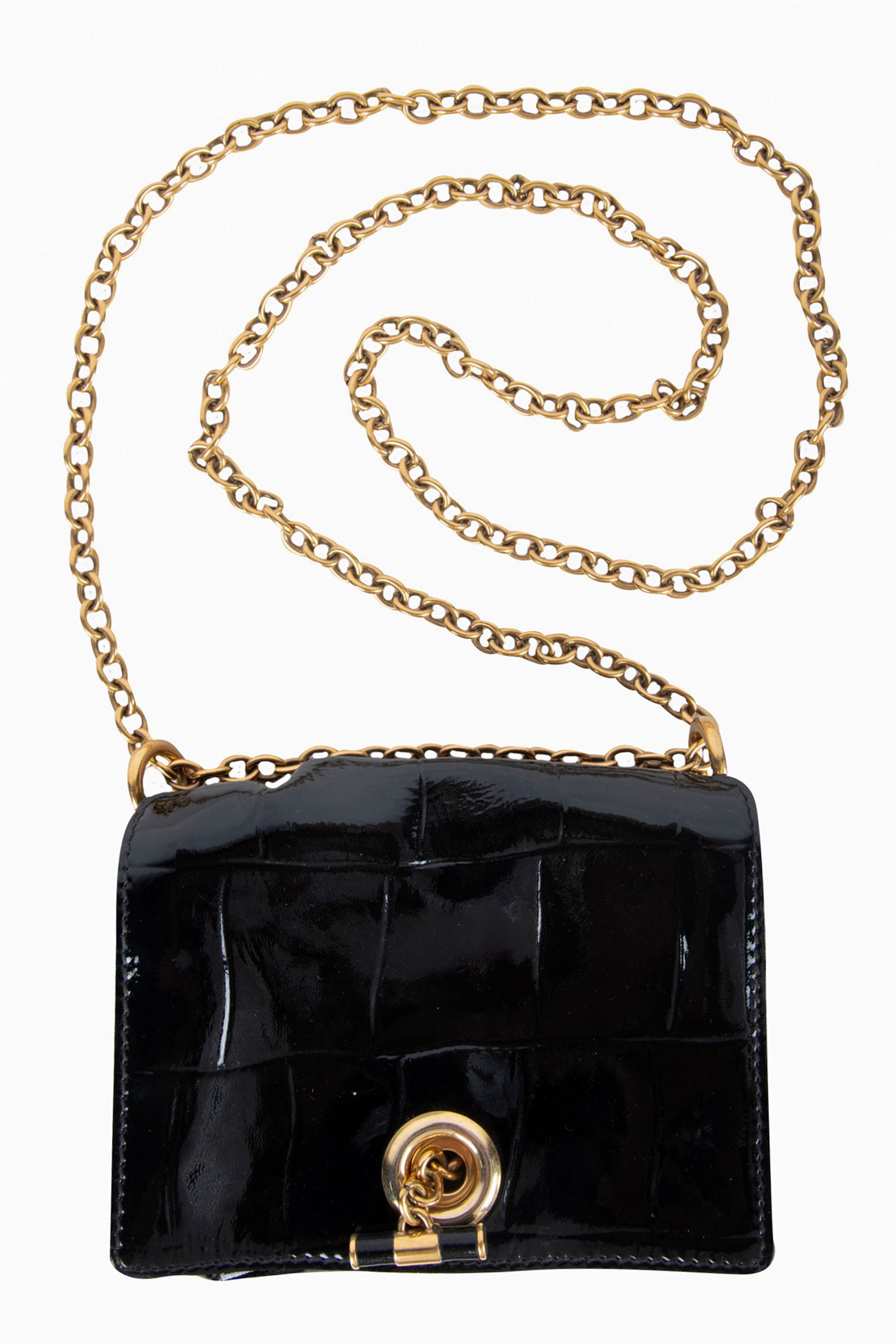 YVES SAINT LAURENT MINI SQUARE PATENT LEATHER BAG (1 of 11)