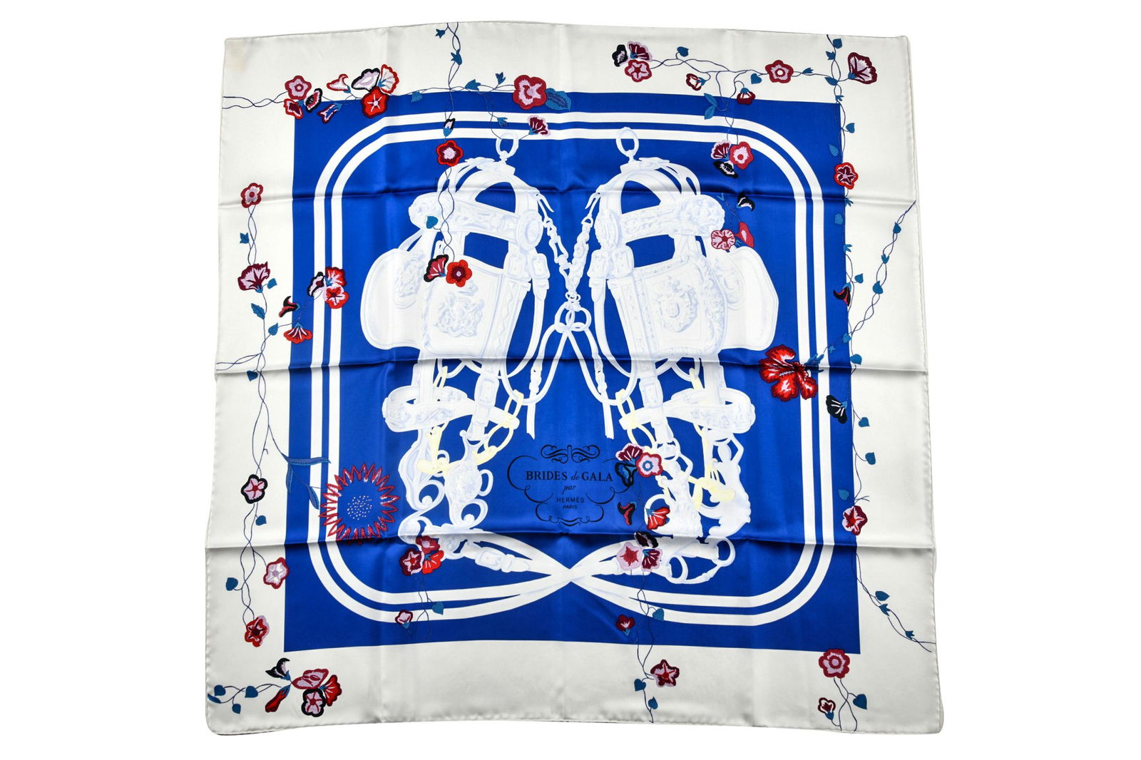 HERMES "BRIDES DE GALA-FLEURIES" SILK SCARF (1 of 9)