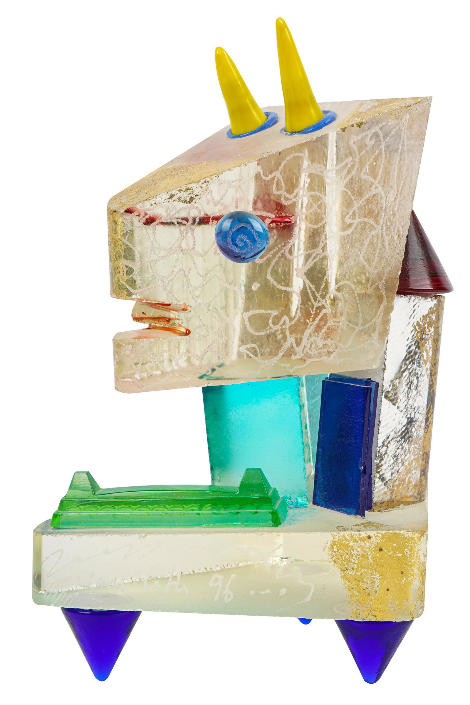 JEAN PAUL VAN LITH (B. 1940): GLASS TOTEM FIGURE (1 of 7)