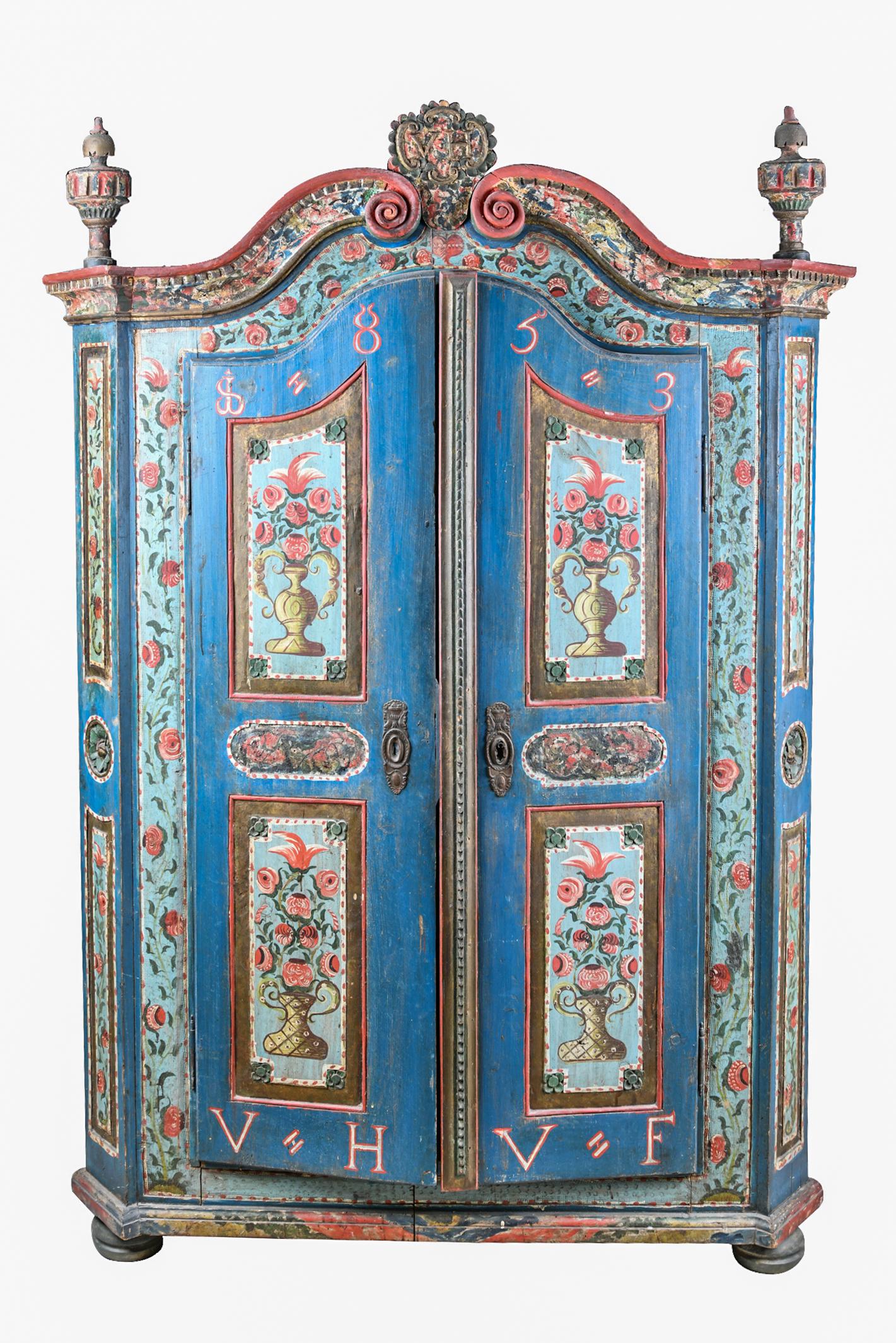 SWISS POLYCHROME-PAINTED ARMOIRE (1 of 15)