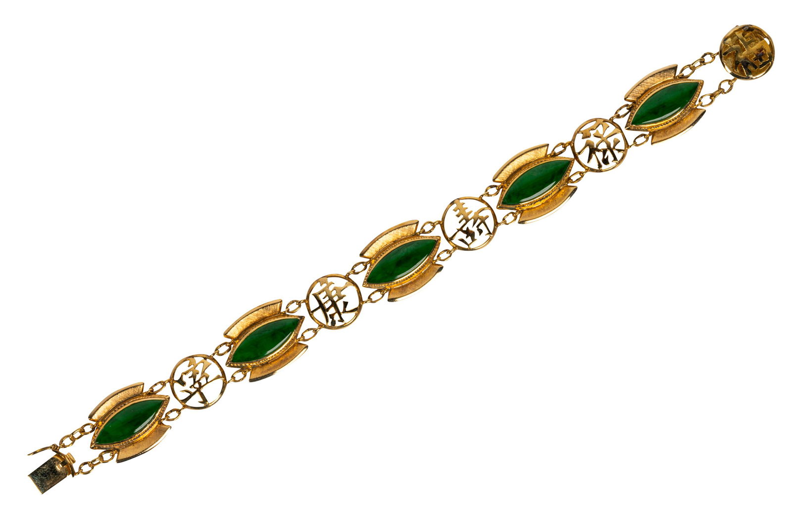 14 KARAT YELLOW GOLD & JADEITE BRACELET (1 of 7)