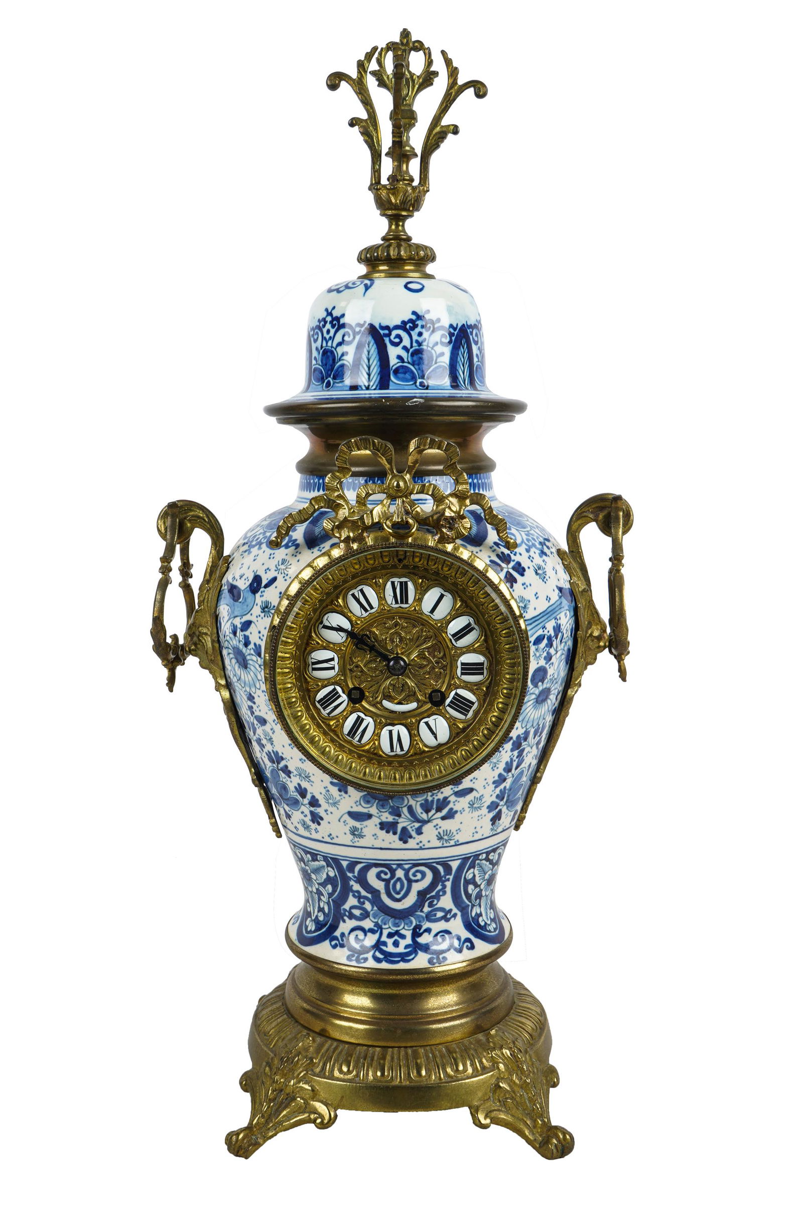 FRENCH PORCELAIN URN-FORM MANTEL CLOCK (1 of 11)