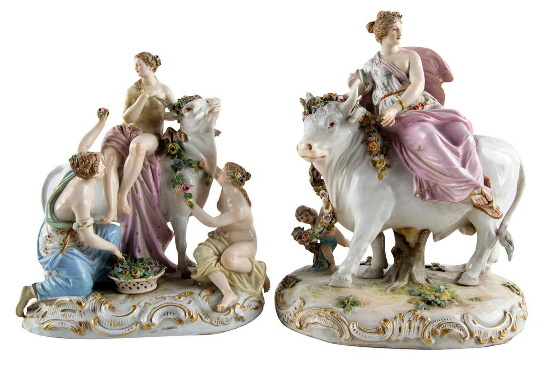 TWO MEISSEN PORCELAIN FIGURAL GROUPS (1 of 15)