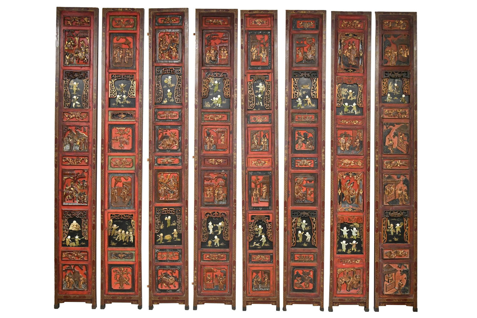 CHINESE CARVED & INLAID SCREEN (1 of 12)
