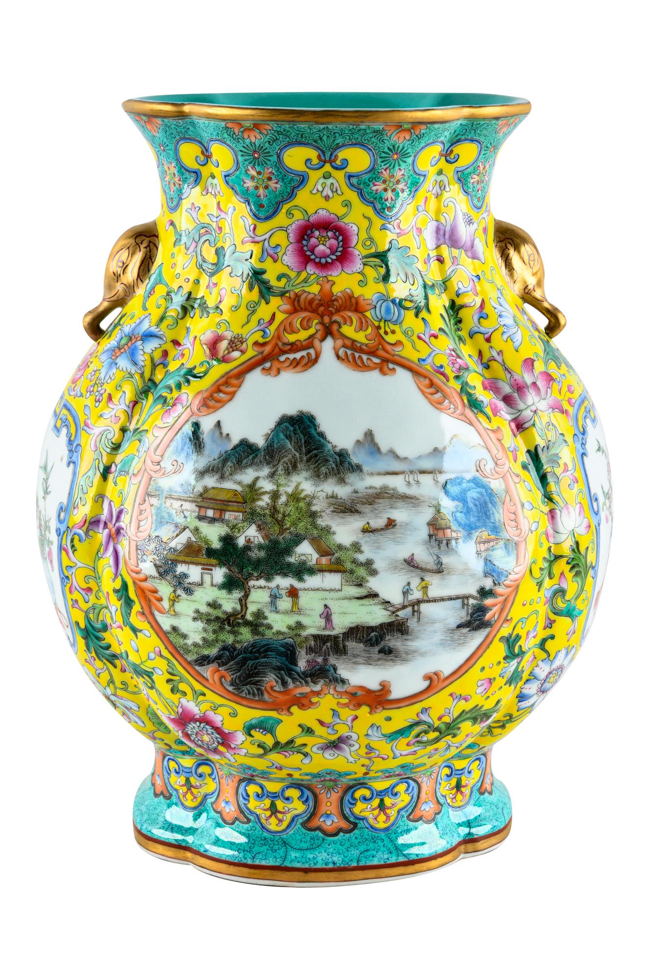 CHINESE YELLOW-GROUND VASE (1 of 12)