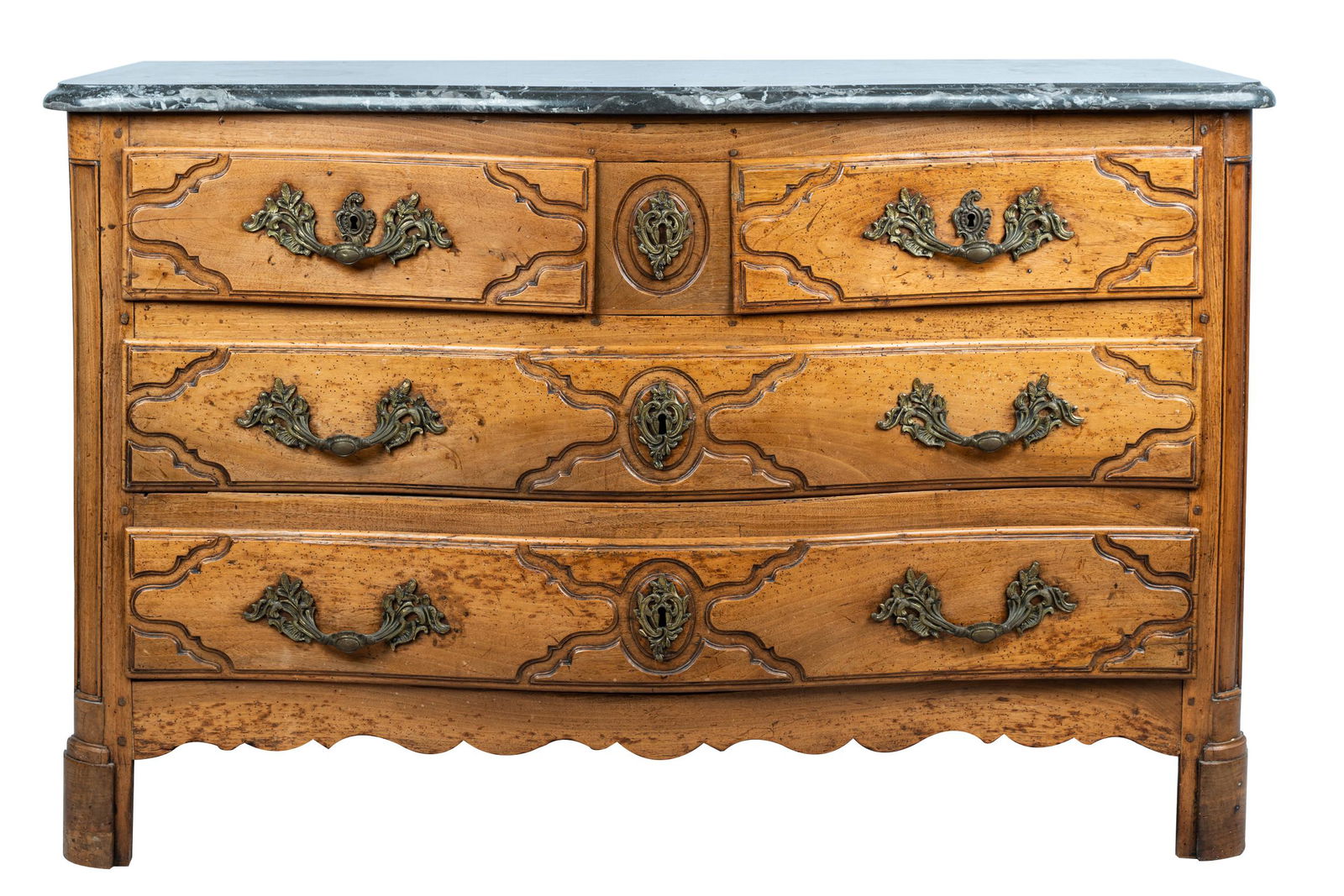 REGENCE CARVED FRUITWOOD & MARBLE-TOP COMMODE (1 of 14)