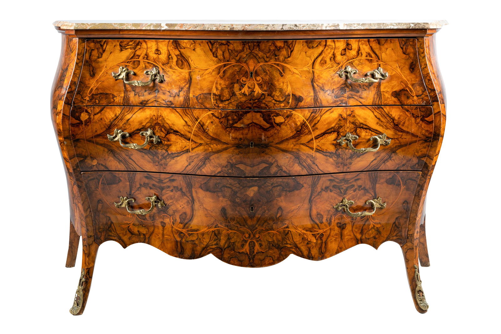 ITALIAN INLAID BOMBE COMMODE (1 of 12)