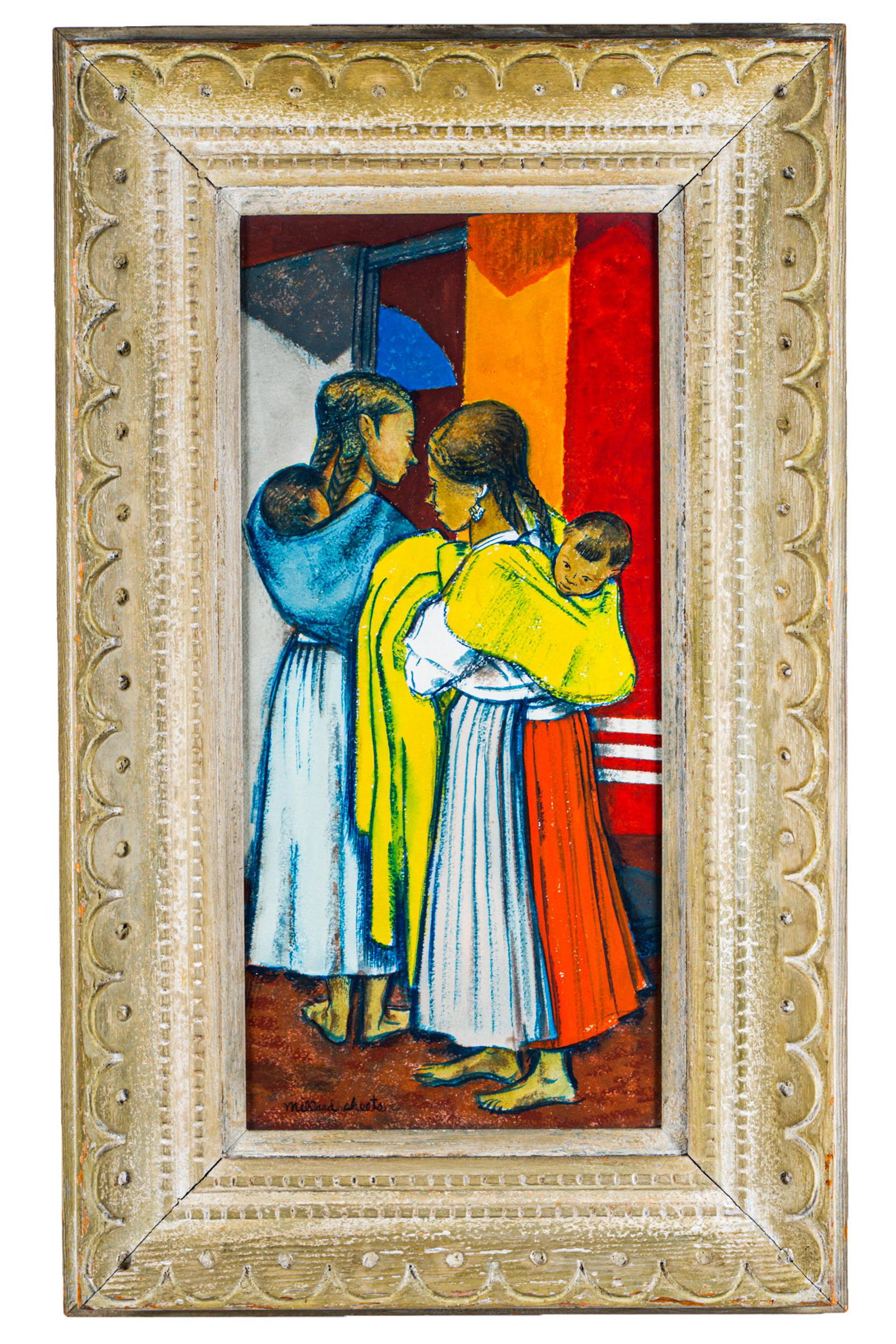 MILLARD SHEETS (1907 - 1989): "MEXICAN BABYSITTERS" (1 of 12)