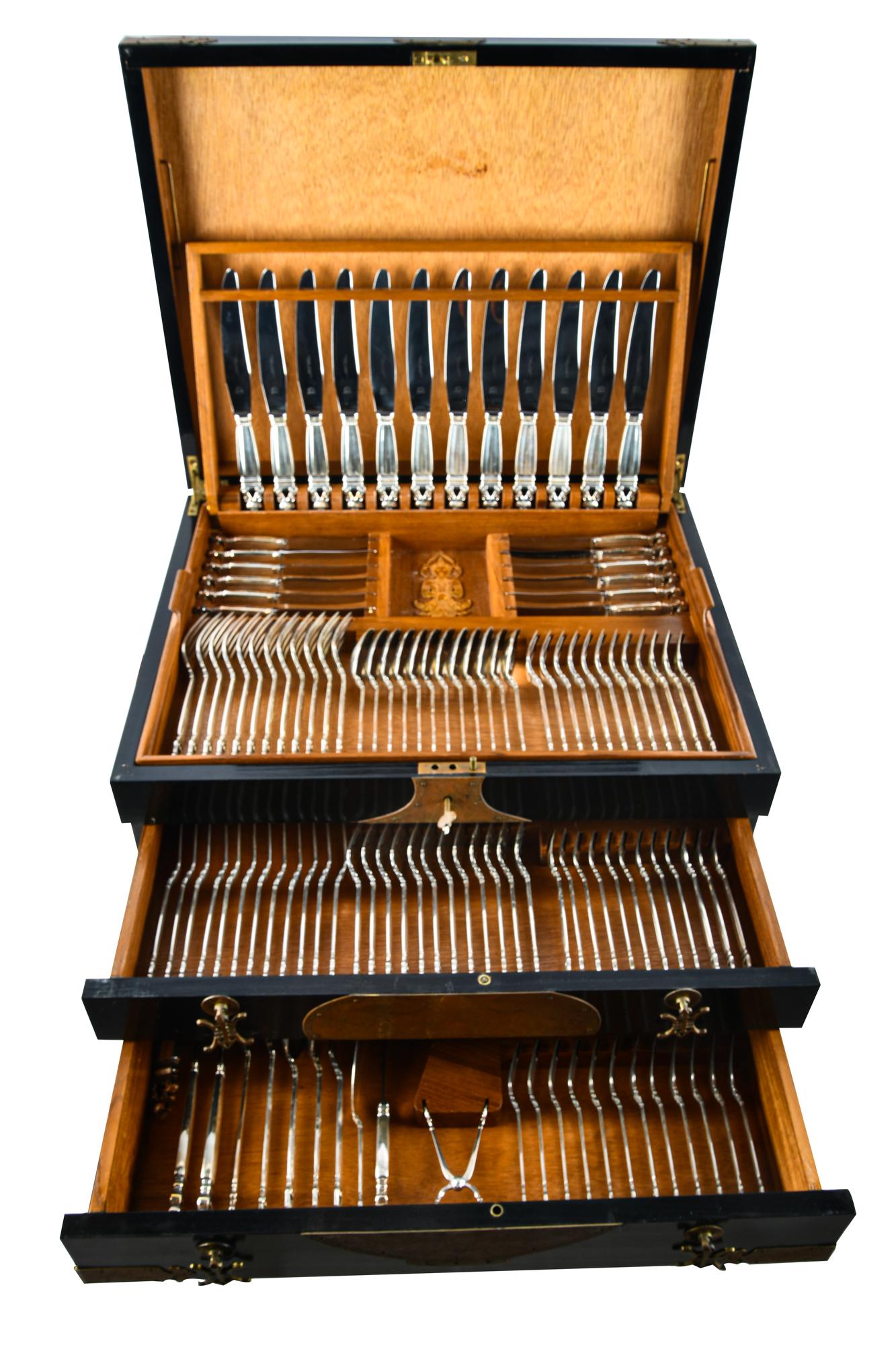 GEORG JENSEN STERLING FLATWARE SERVICE (1 of 8)