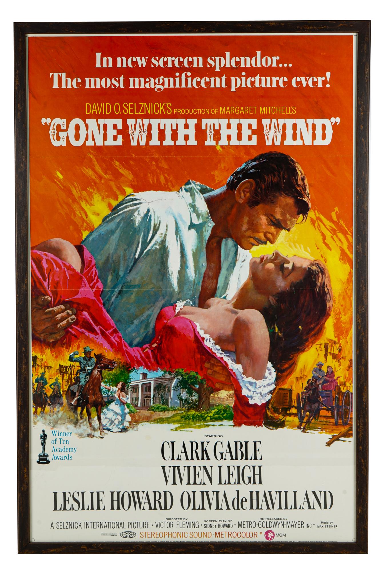 GONE WITH THE WIND POSTER: Condition: with fold creasing 40 x 26 inches