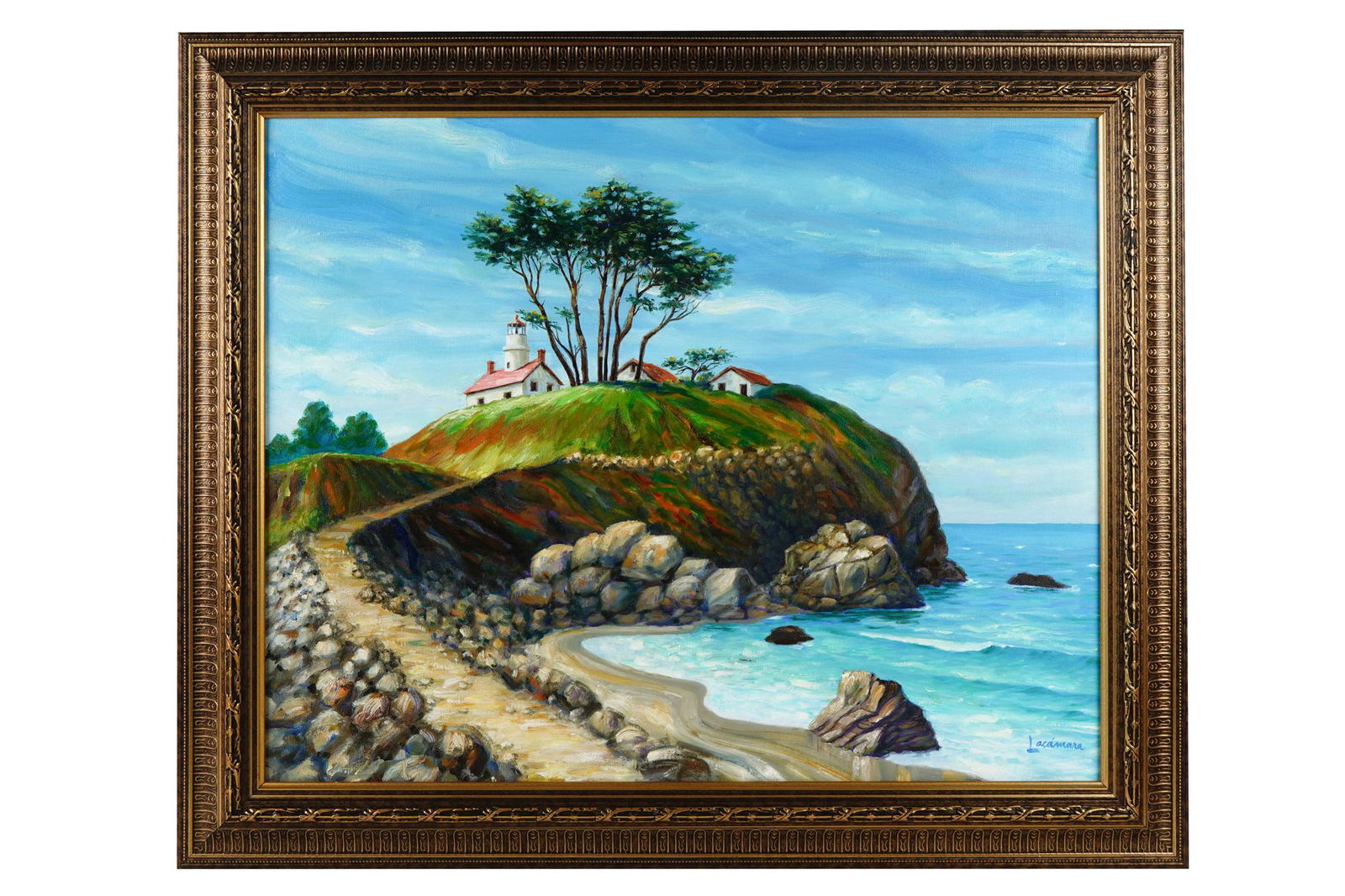 CARLOS LACAMARA (20TH CENTURY) : "COASTAL SCENE" (1 of 7)