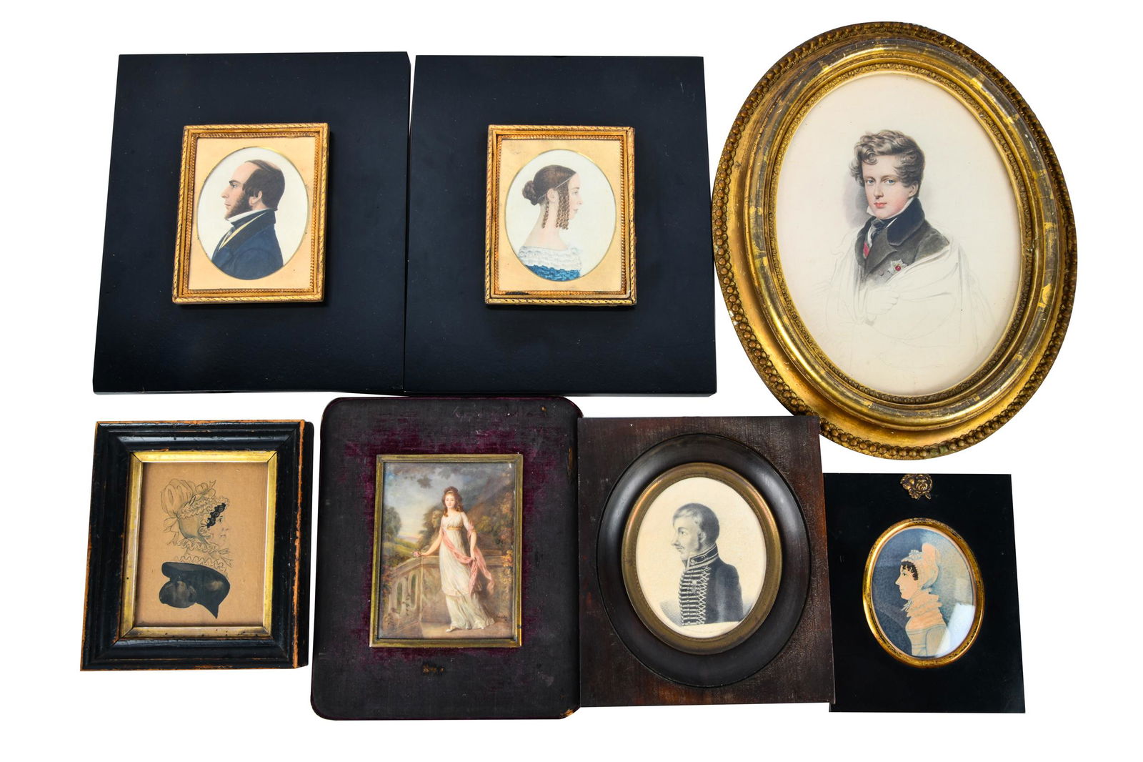 SEVEN ASSORTED PORTRAIT MINIATURES (1 of 9)