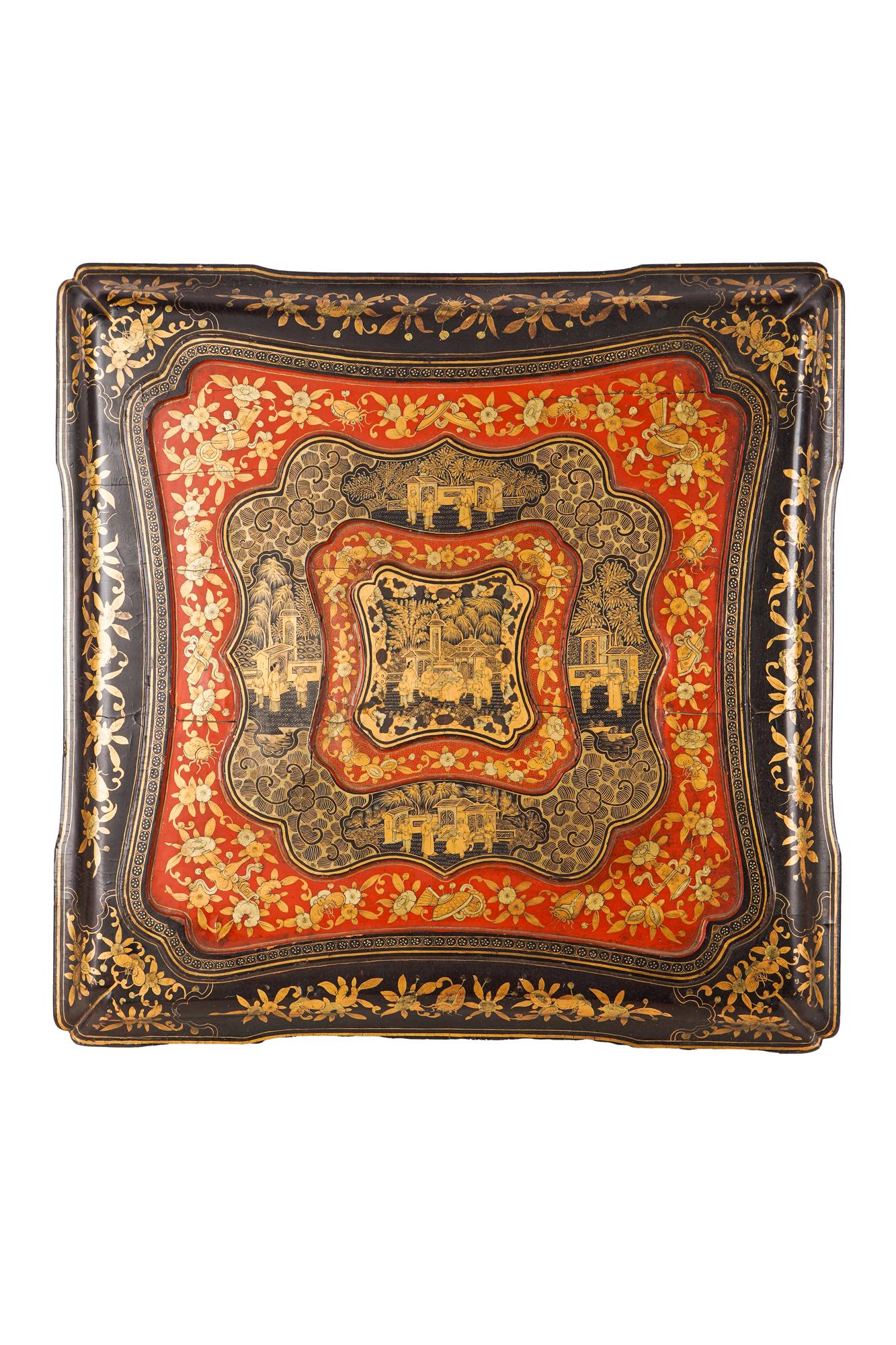 CHINESE LACQUERED & PARCEL GILT BOX (1 of 15)