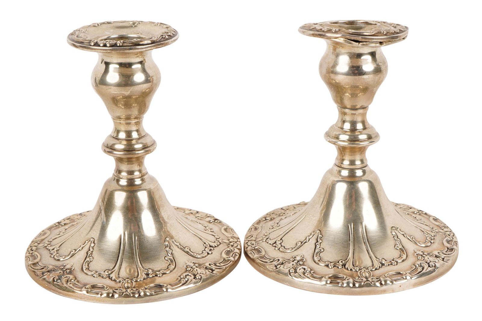 PAIR OF GORHAM WEIGHTED STERLING CANDLESTICKS (1 of 7)