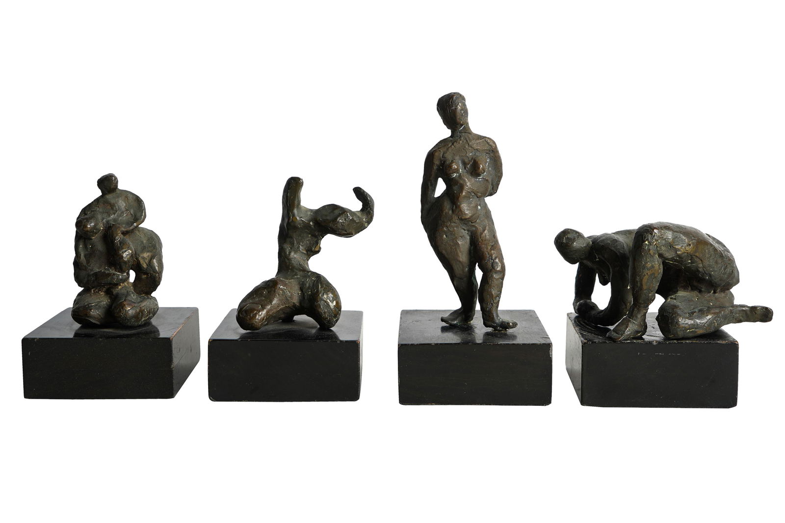 FOUR SMALL CONTEMPORARY BRONZES (1 of 13)