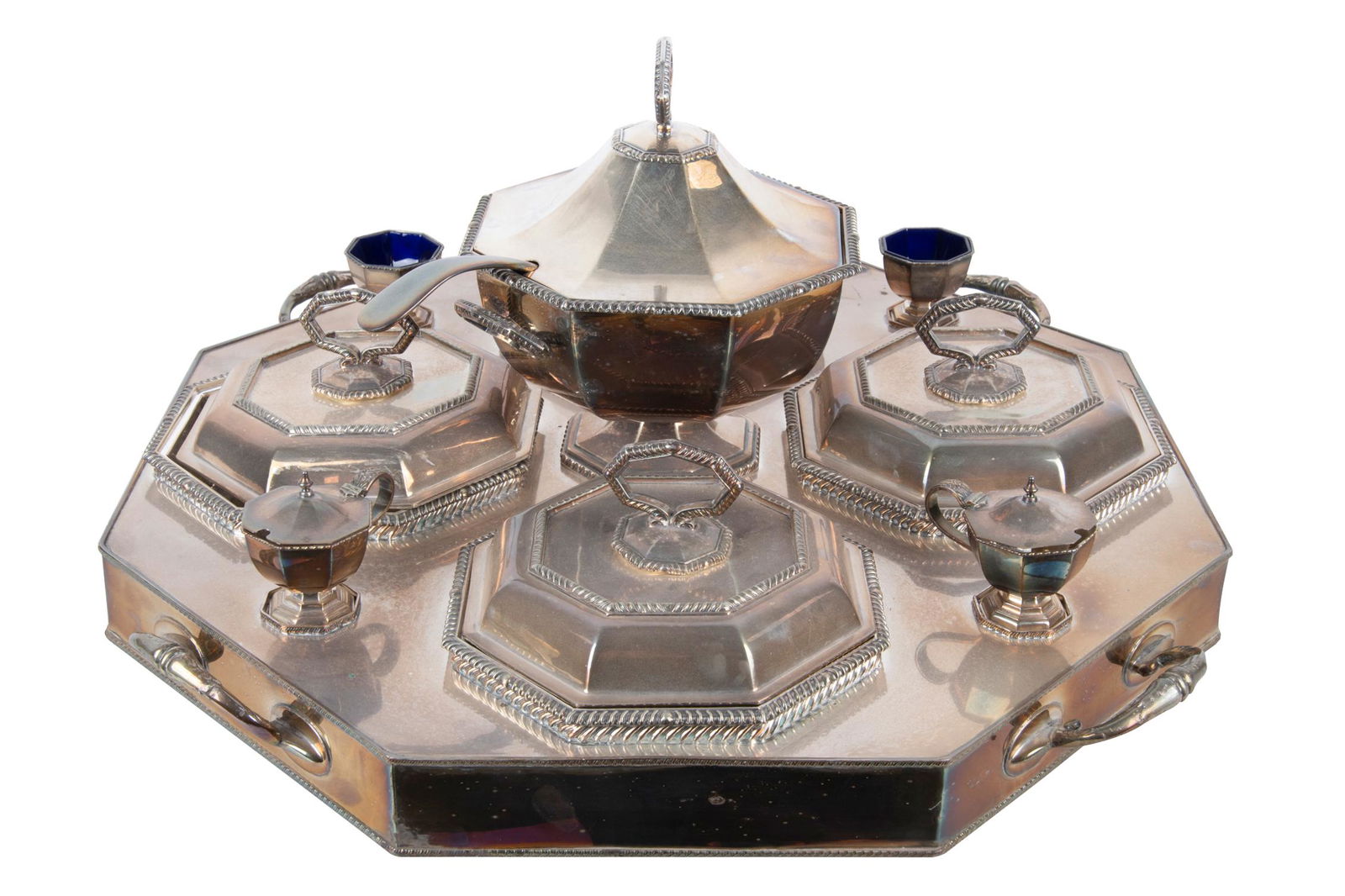 SHEFFIELD SILVER-PLATE ENGLAND LAZY SUSAN (1 of 12)