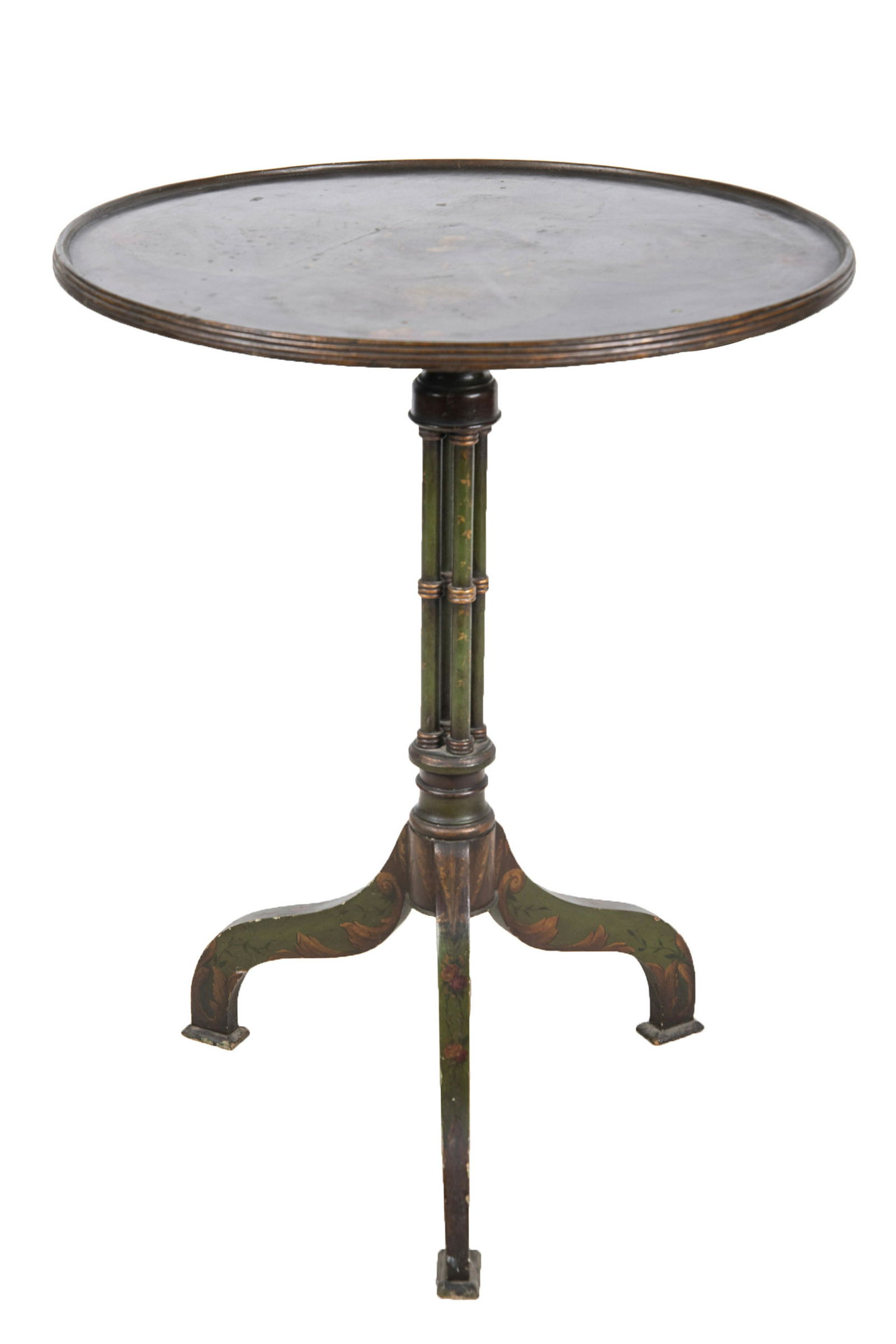 ADAMS STYLE PAINTED WOOD TRIPOD TABLE (1 of 5)