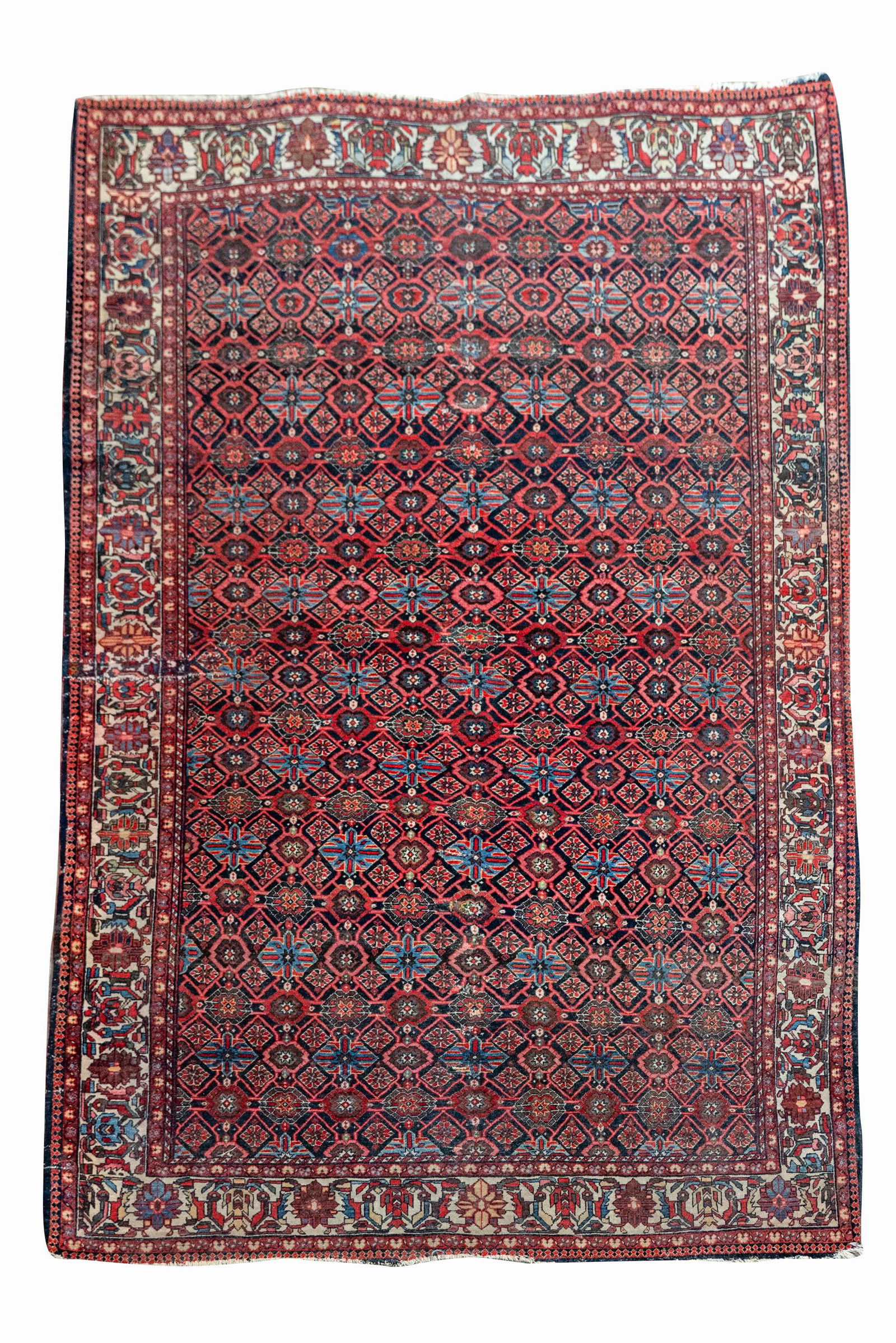 RED FIELD PERSIAN THROW RUG (1 of 9)