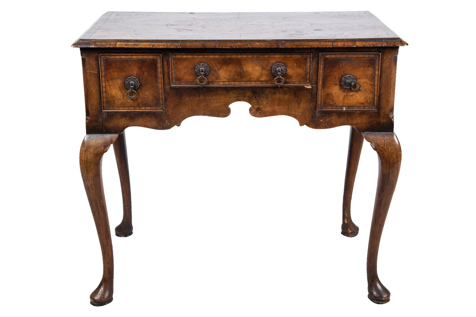 GEORGE II STYLE WALNUT & MARQUETRY DRESSING TABLE (1 of 9)