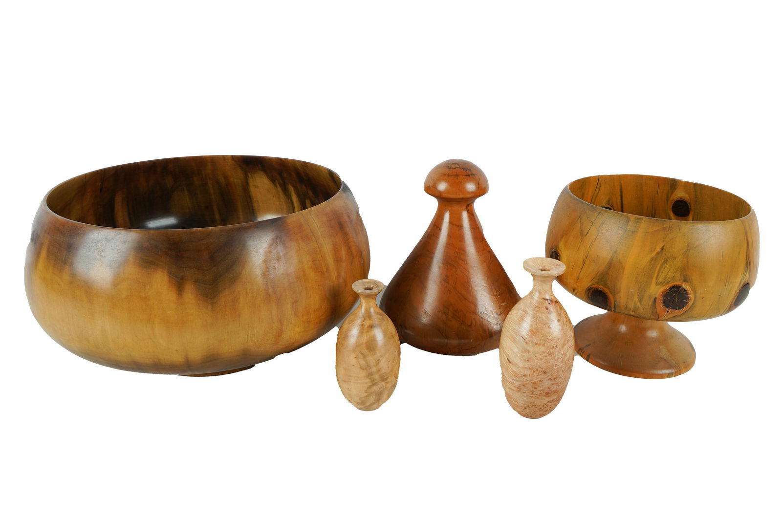 FIVE CARVED WOOD GARNITURES (1 of 12)