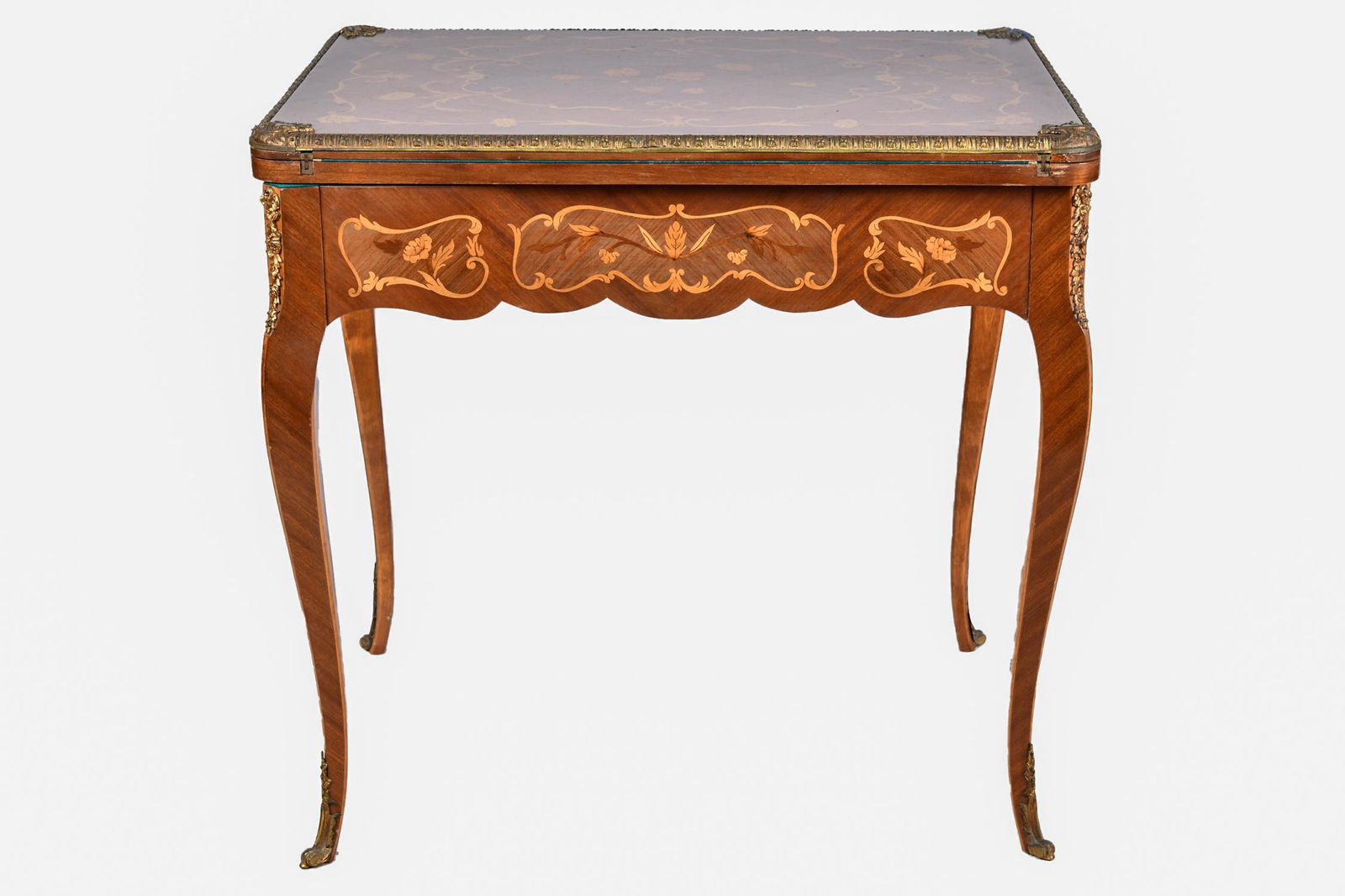 FRENCH STYLE MARQUETRY GAME TABLE (1 of 10)