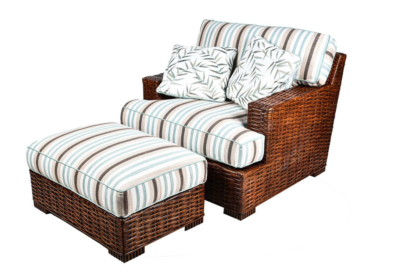 TOMMY BAHAMA CLUB CHAIR & OTTOMAN (1 of 8)