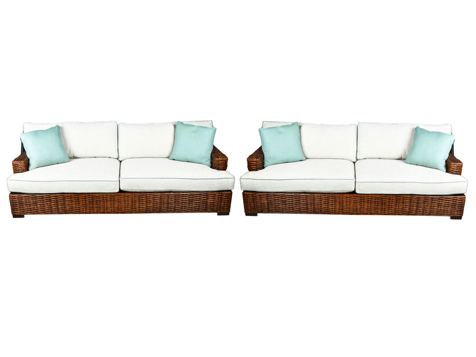 PAIR OF TOMMY BAHAMA WICKER SOFAS (1 of 12)