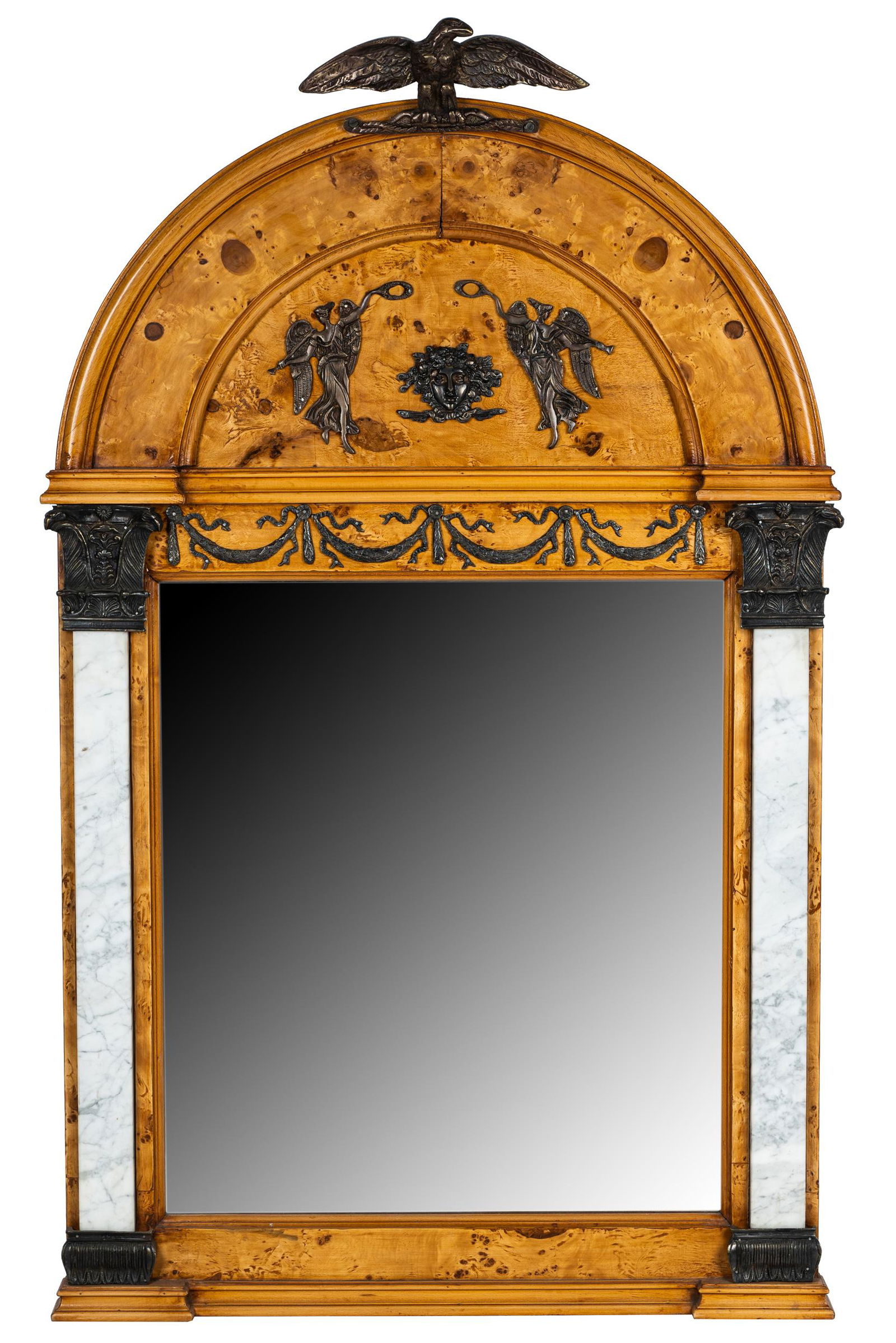 EMPIRE STYLE MIRROR WITH BRONZE & MARBLE MOUNTS (1 of 10)