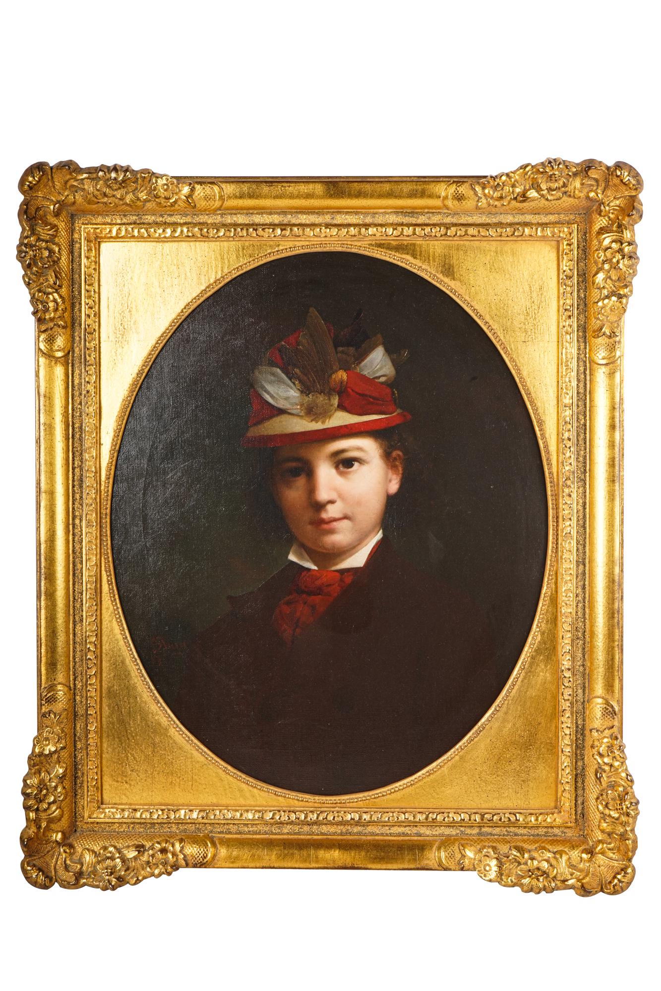 STEPHEN WILLIAM SHAW (1817 - 1900): "PORTRAIT OF A: oil on canvas signed lower left 26 x 21 inches, oval